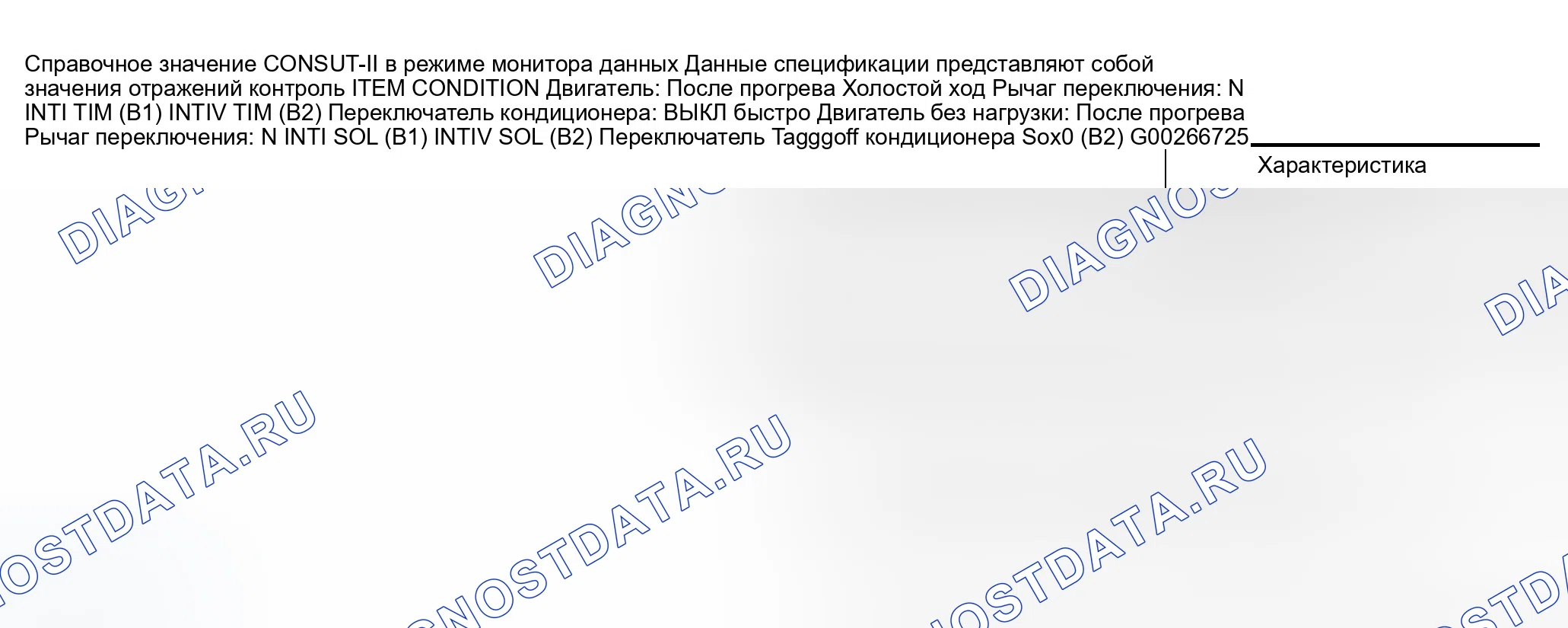Рис. 657: Эталонное значение CONSULT-II в режиме мониторинга данных. Infiniti M45 II