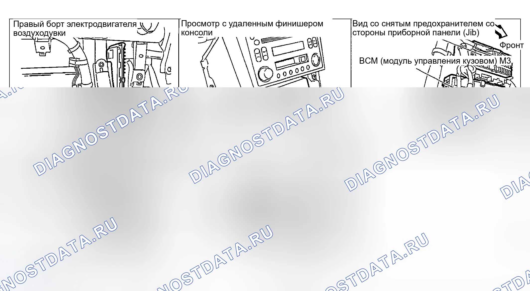 Рис. 56: Расположение компонентов и соединителей кабельных трасс. Nissan 350Z I