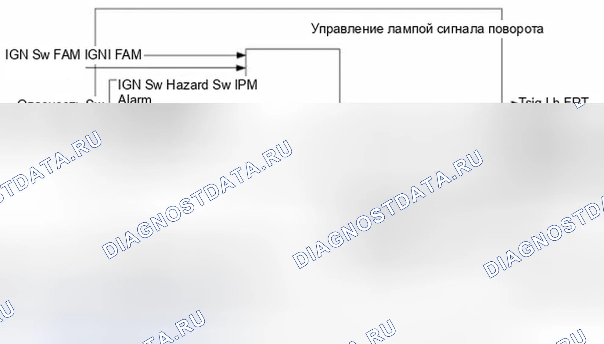 Рис. 33: Управление лампой сигнала поворота. Hyundai Equus II