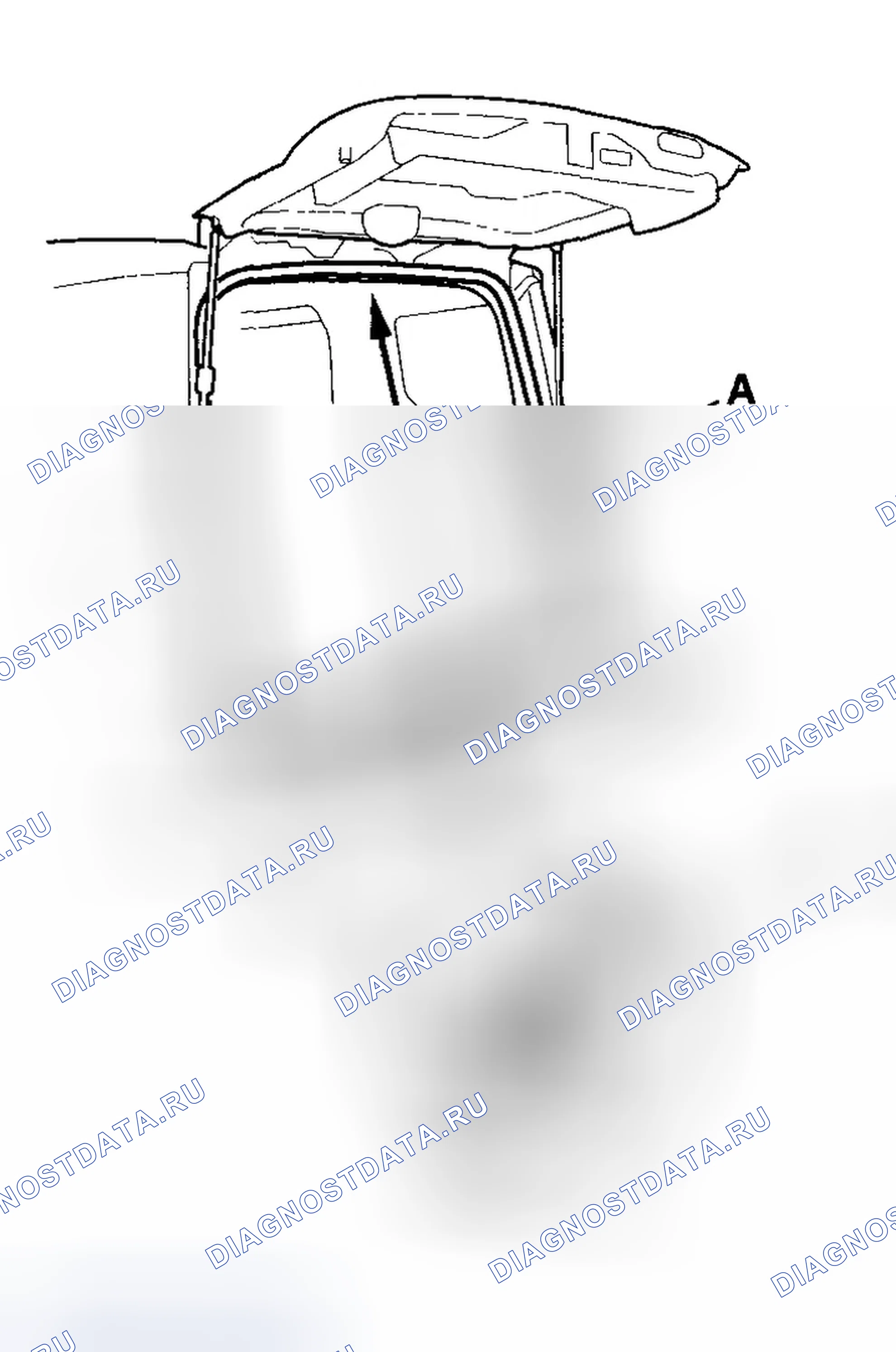 Рис. 15: Замена погодной полосы люка. Honda Element I