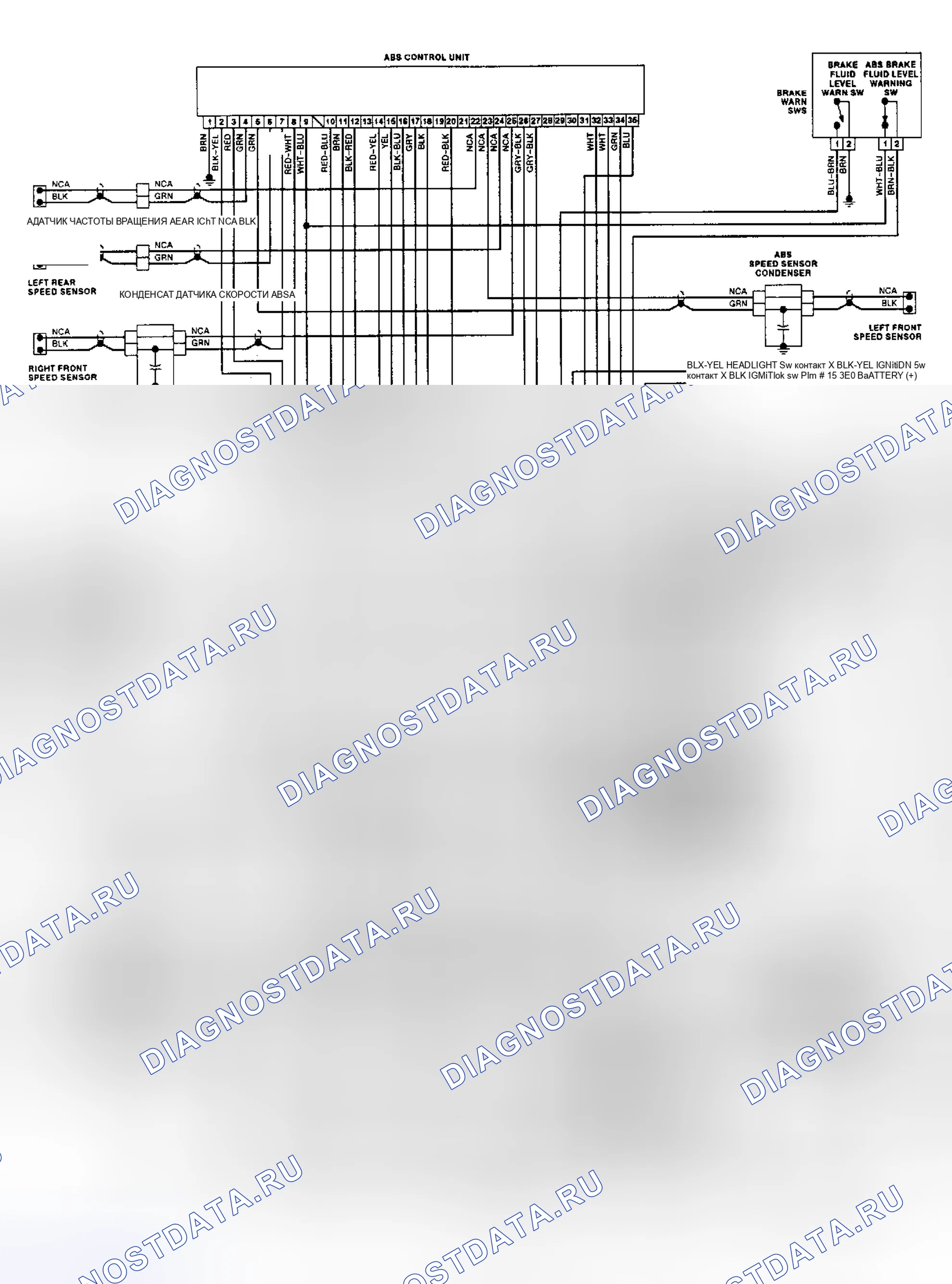 Рис. 1: Схема электропроводки Corrado ABS (1991). Volkswagen Corrado I