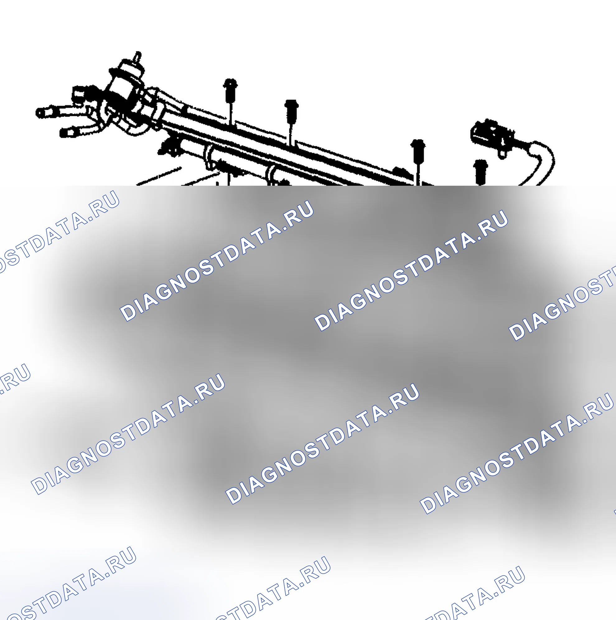 Рис. 1043: Демонтаж топливопровода и форсунок. Chevrolet TrailBlazer I