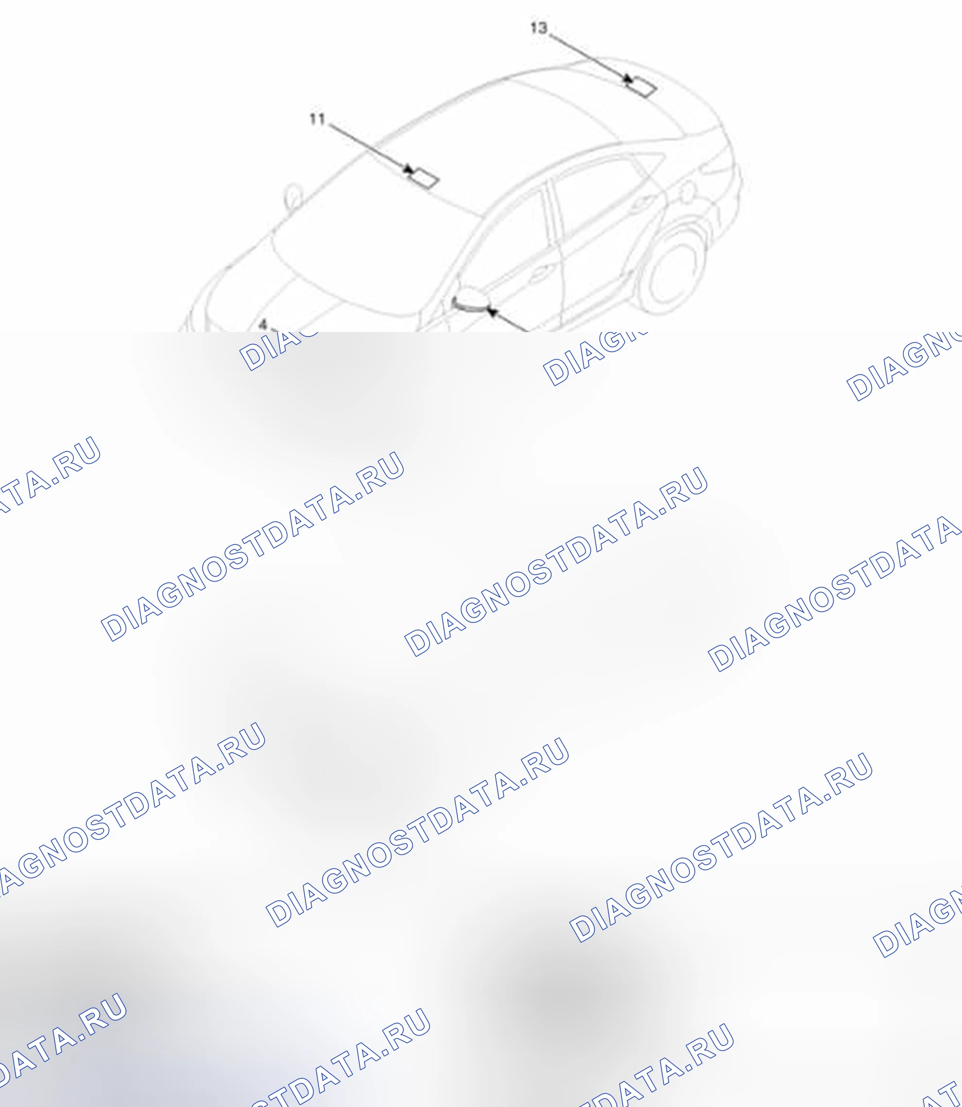 Рис. 4: Расположение компонентов. Hyundai Accent IV