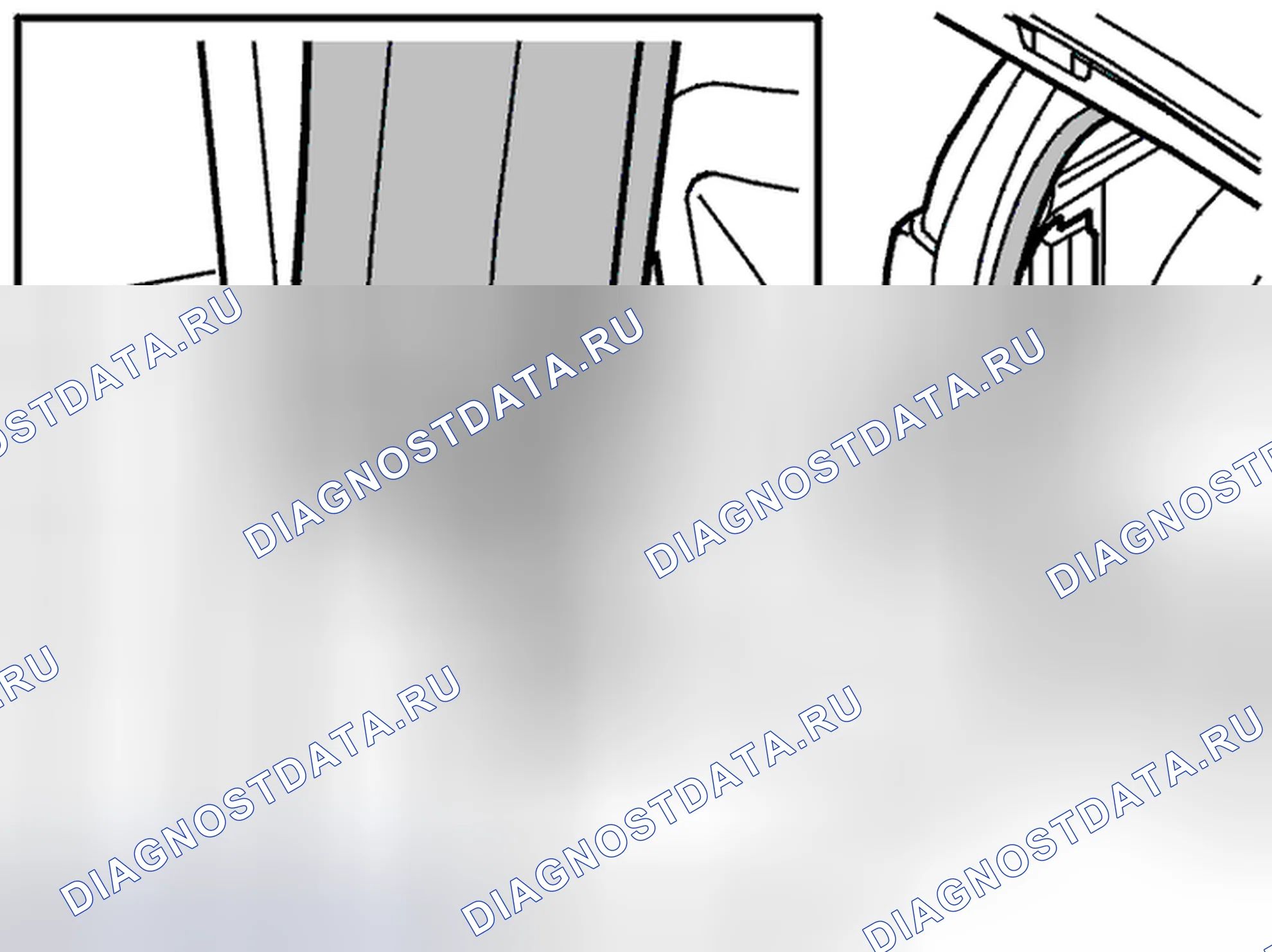 Рис. 378: Установка панели D-post. Volvo V70 II