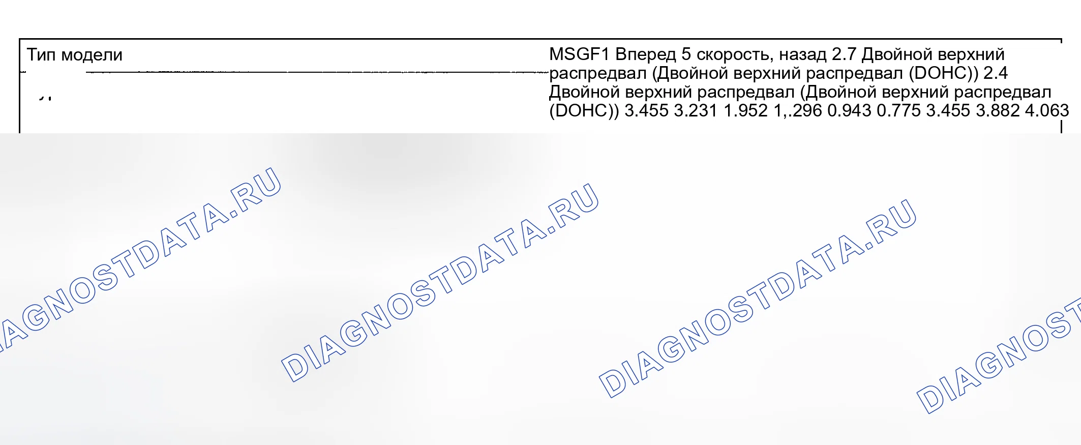 Рис. 7: ТЕХНИЧЕСКИЕ ХАРАКТЕРИСТИКИ механической трансмиссии (мкпп). Kia Optima I рестайлинг