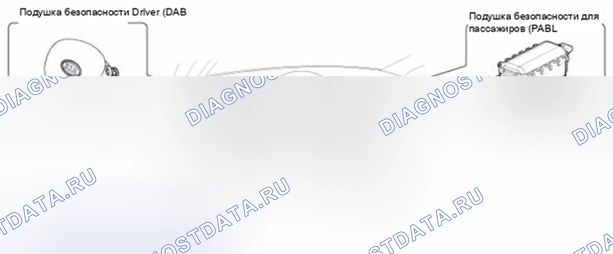 Рис. 19: Подушка безопасности водителя (DAB) / пассажирская подушка безопасности (PAV). Kia Optima III рестайлинг