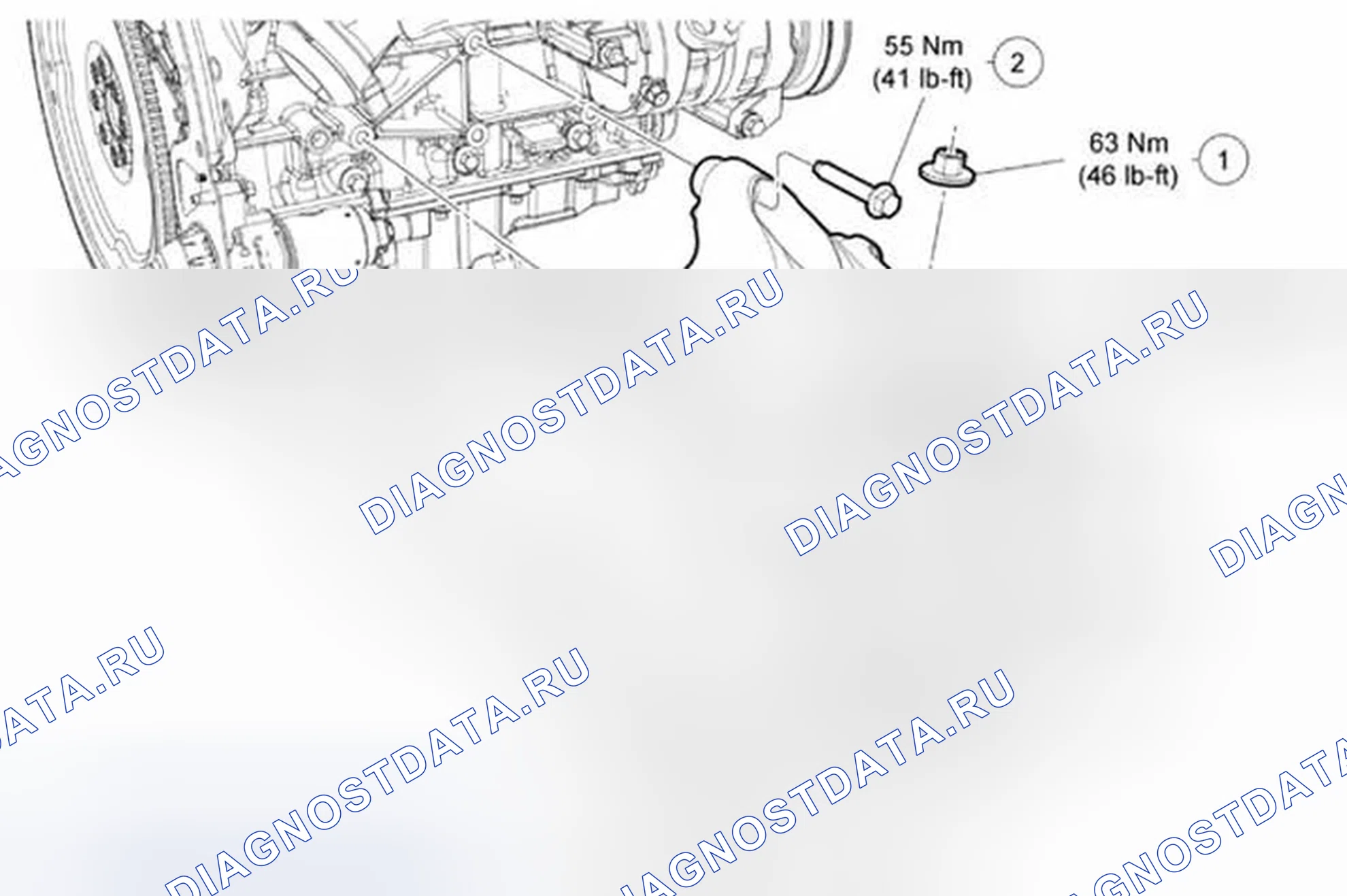 Рис. 297: Опорный изолятор двигателя - правый (Вид 2 из 2). Ford Mustang V рестайлинг 2