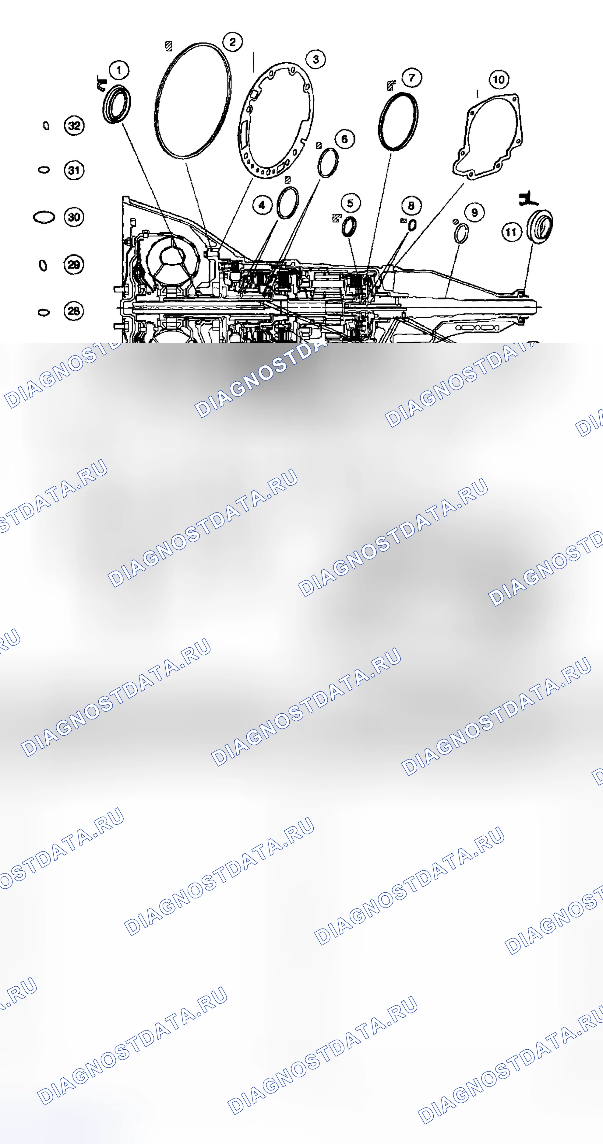 Рис. 1887: ЛОКАТОР УПЛОТНЕНИЙ, КОЛЕЦ И ПРОКЛАДОК. Ford Pickup F250 Super Duty I