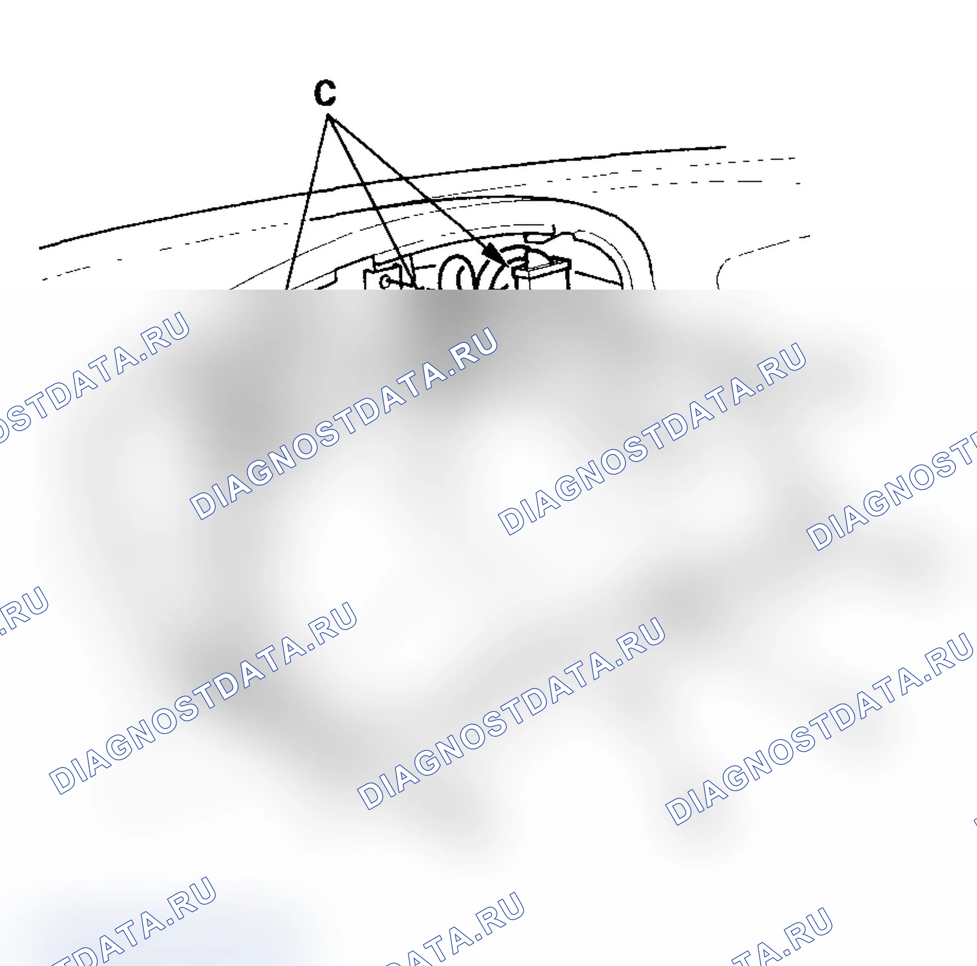 Рис. 28: Замена датчика в сборе. Acura MDX I