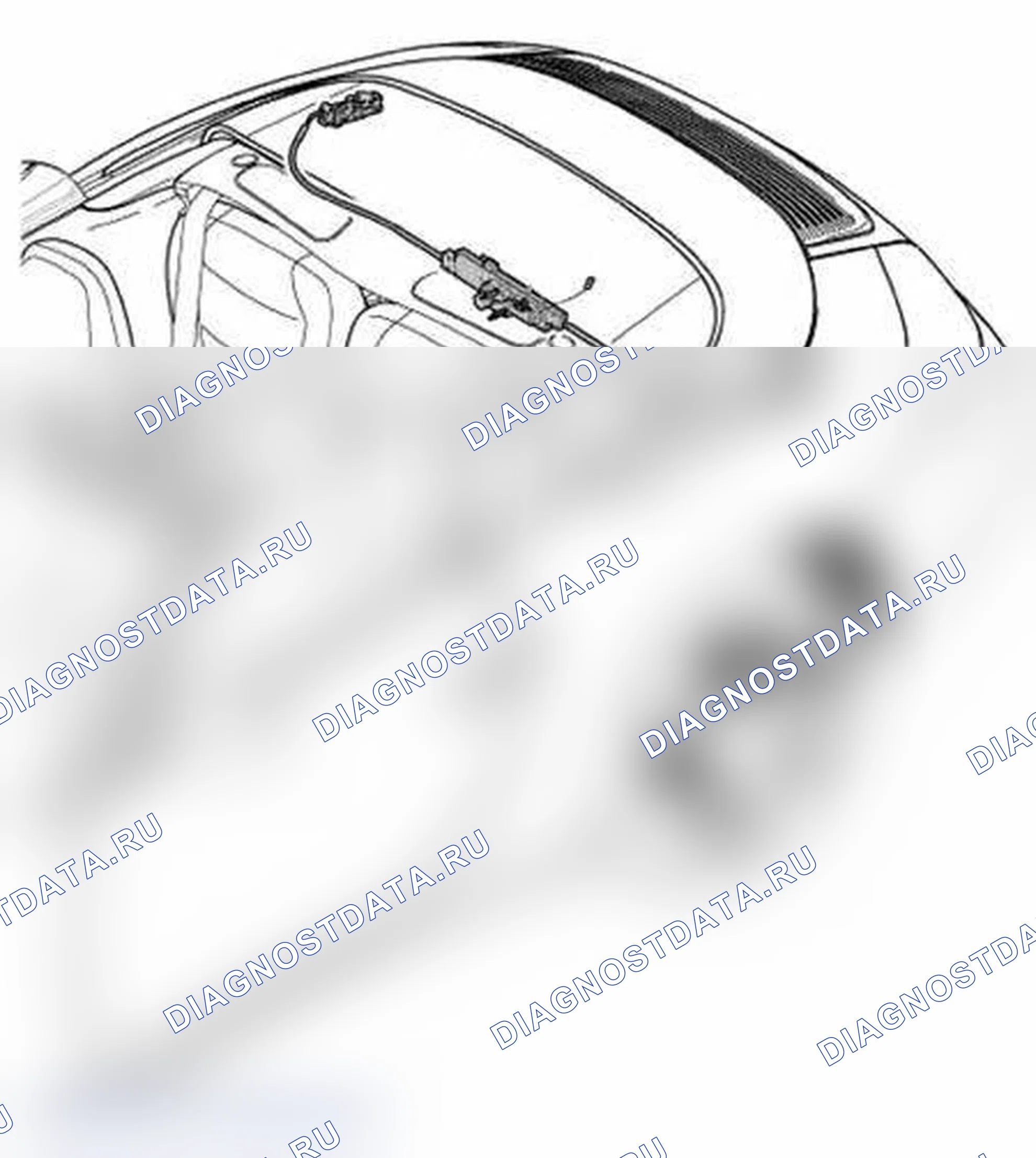 Рис. 284: Снятие и установка привода крышки отсека с откидной крышкой. Porsche 911 Carrera 996 рестайлинг