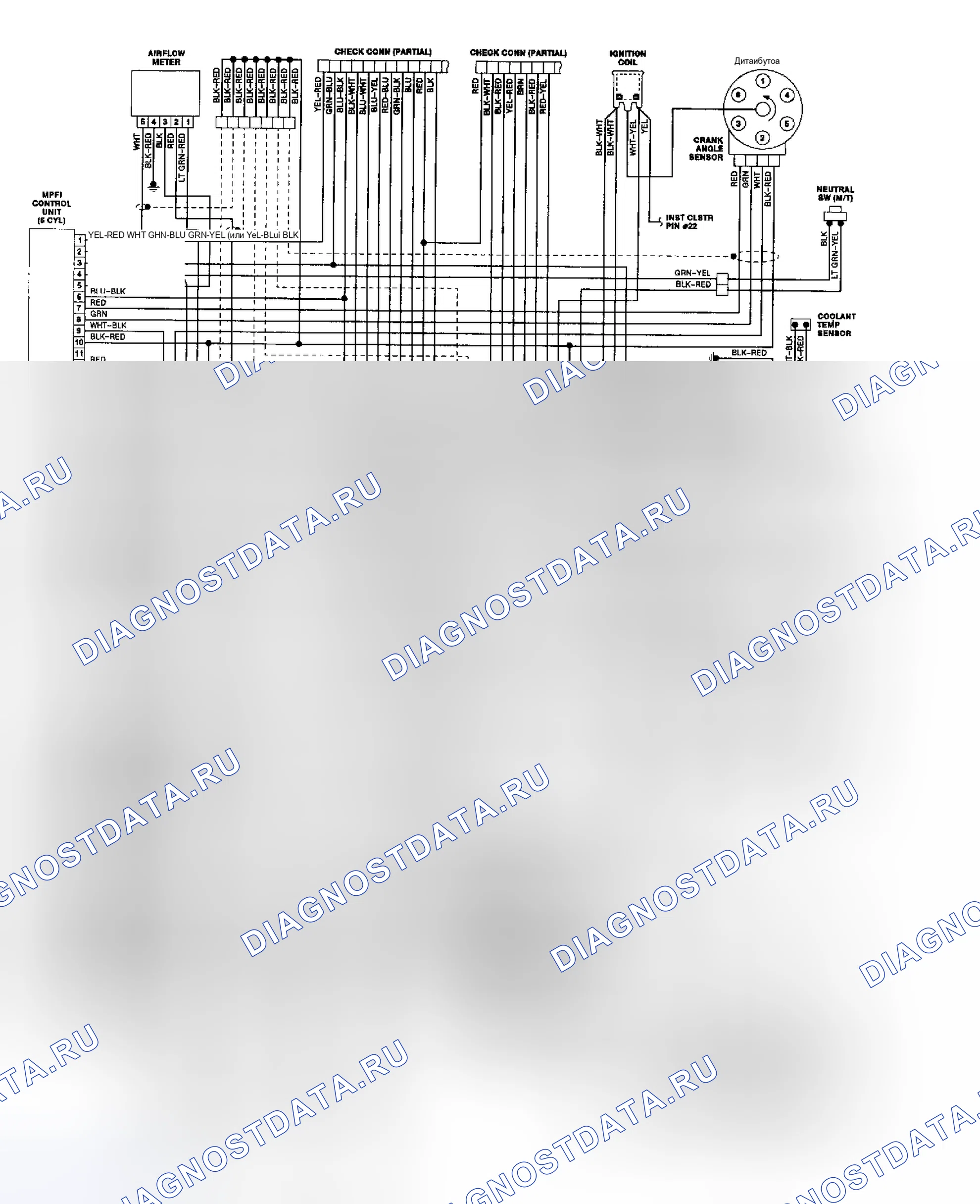 Рис. 5: Схема подключения 2.7L Subaru XT6. Subaru XT I