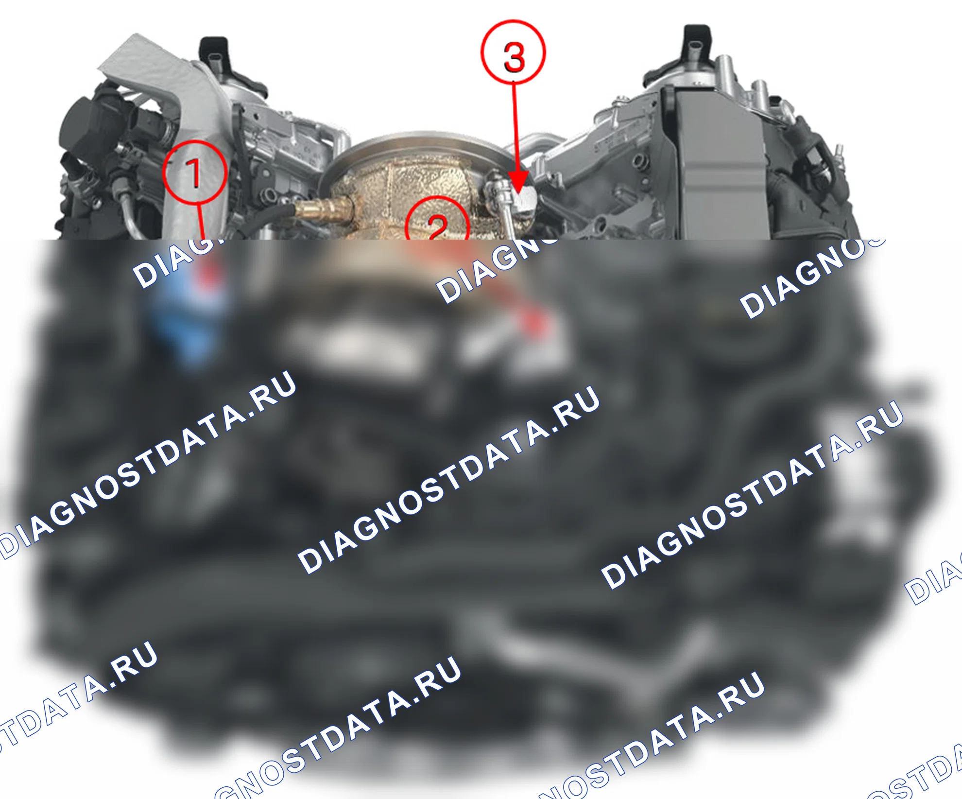 Расположение клапана регулирования давления наддува в двигателе V6 Monoturbo. Porsche Macan I