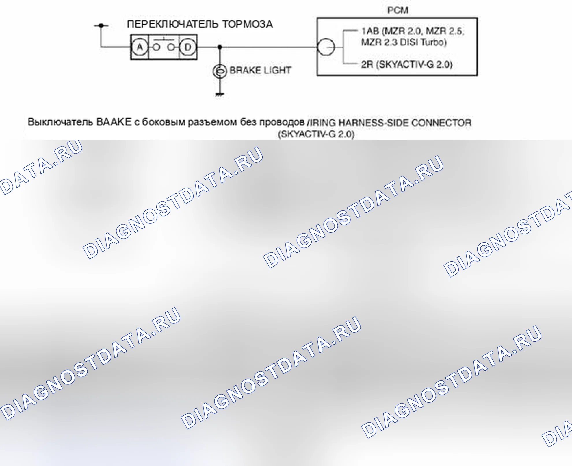 Рис. 19: расшифровка кода ошибки C0040:64 [Тормозной переключатель]. Mazda 3 BL рестайлинг