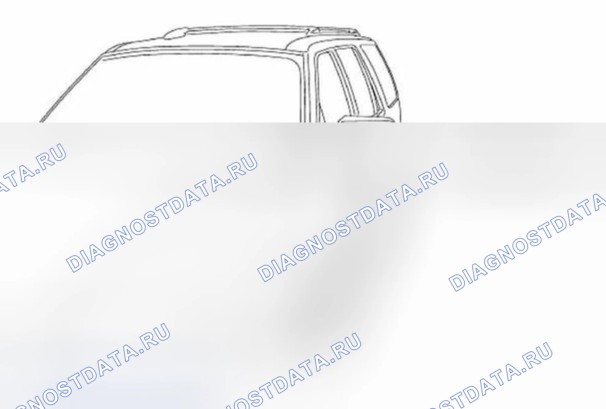 Рис. 1: Локатор идентификационного номера транспортного средства (VIN). Ford Expedition II