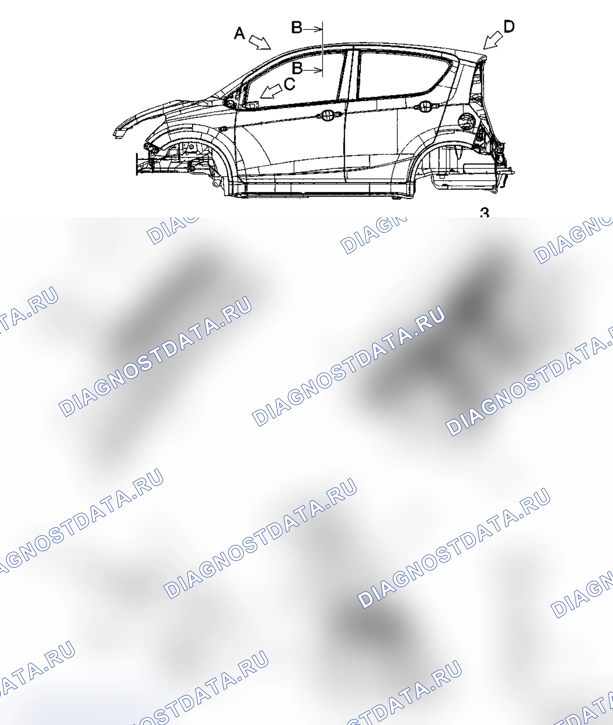 Конструкция, предназначенная для антикоррозионной обработки. Opel Agila B