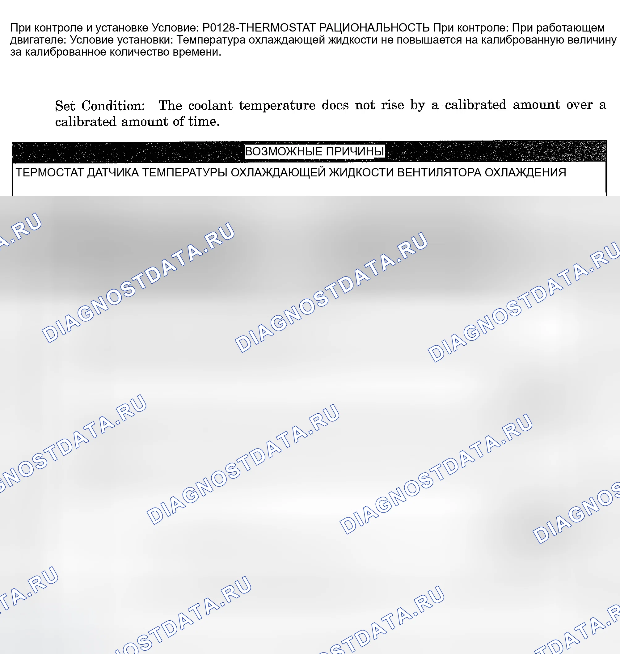 Рис. 846: расшифровка кода ошибки P0128: РАЦИОНАЛЬНОСТЬ ТЕРМОСТАТА. Dodge Pickup R2500 