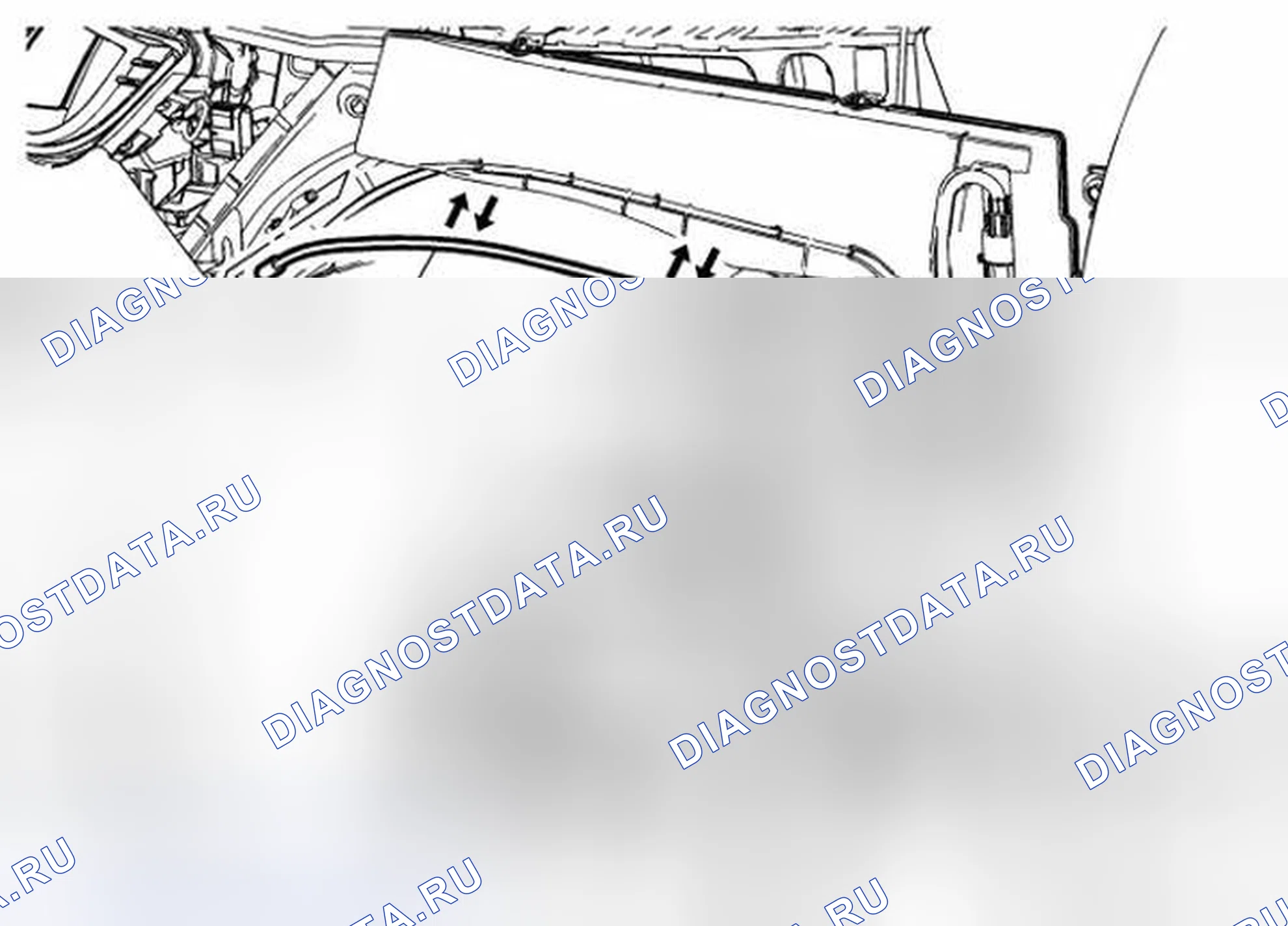 Рис. 8: Замена шланга контейнера растворителя омывателя ветрового стекла. Kia Optima I