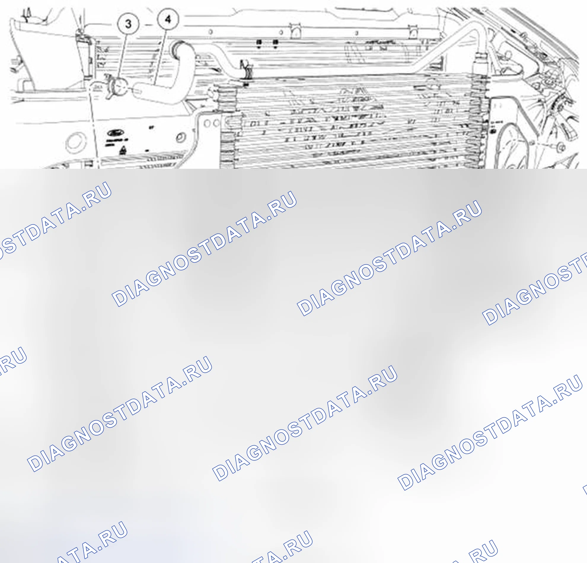 Рис. 9: Вспомогательный охладитель коробки передач. Ford Pickup F250 Super Duty II