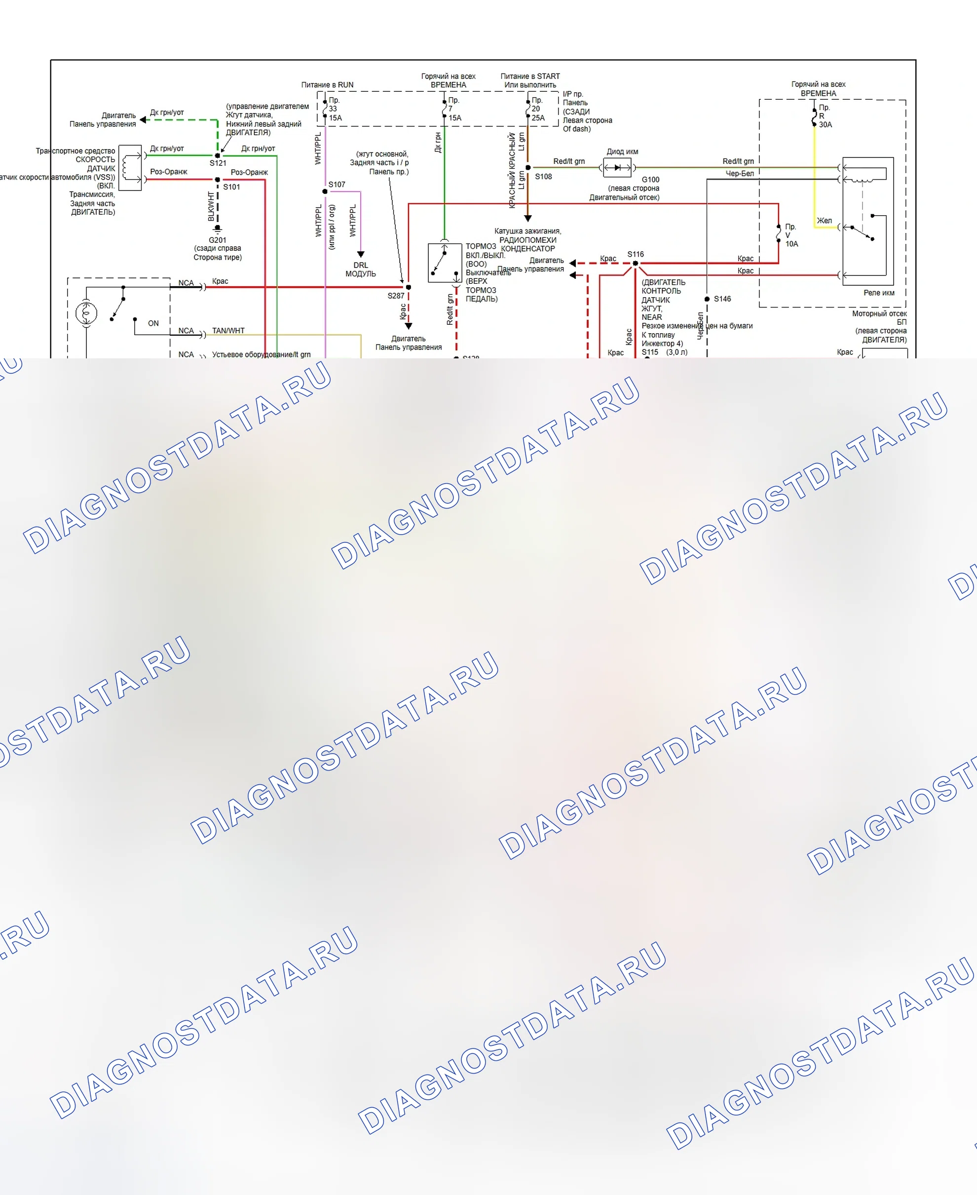 Рис. 76: Схема электропроводки трансакселя Windstar 1998. Ford Windstar I
