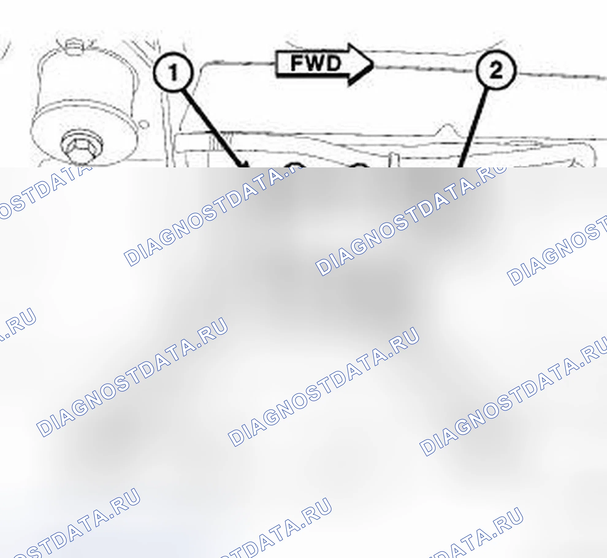 Рис. 43: Расположение сенсорного модуля O2. Dodge Pickup R2500 