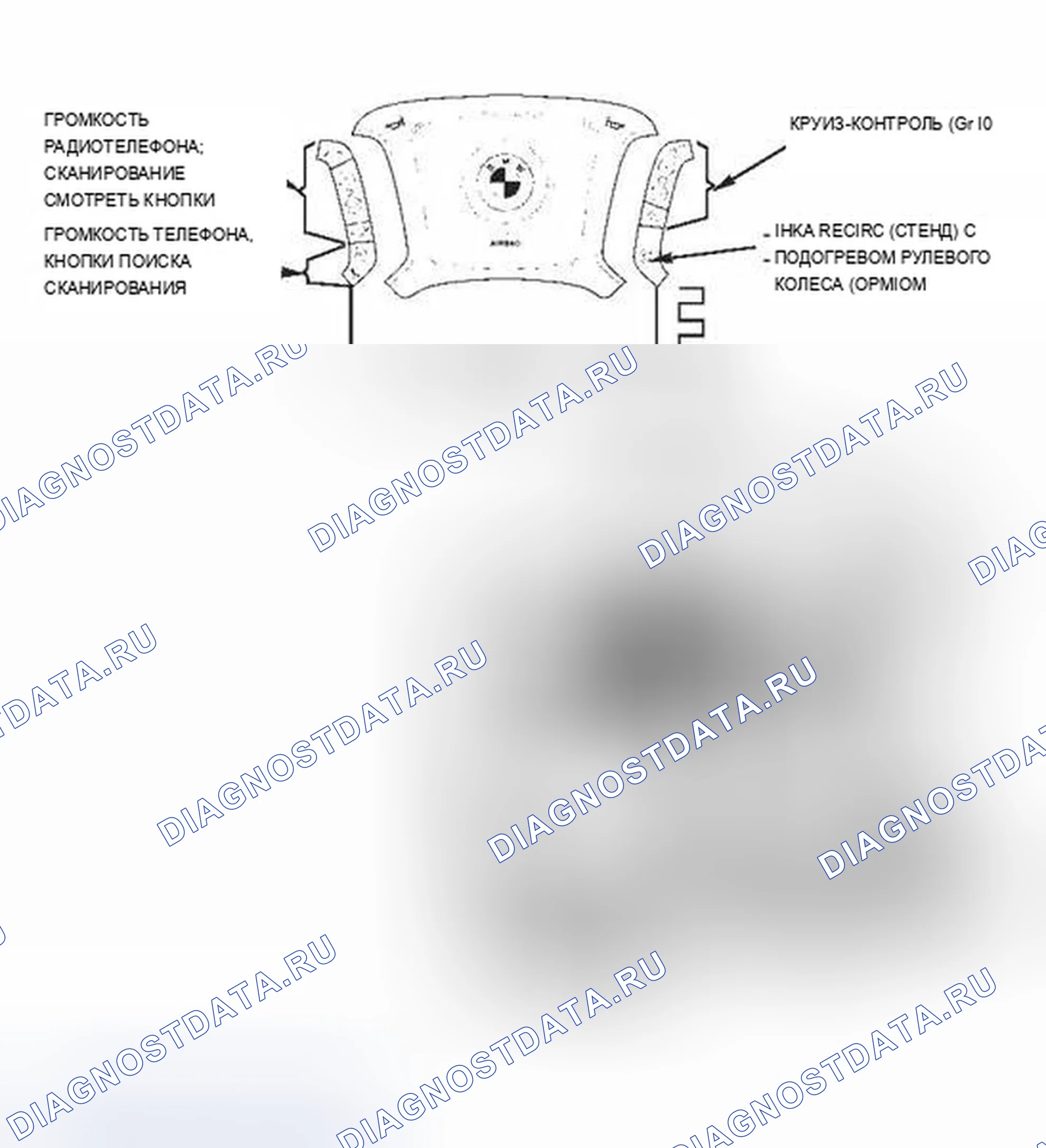 Рис. 22: Элементы управления MFL. BMW X5 E53