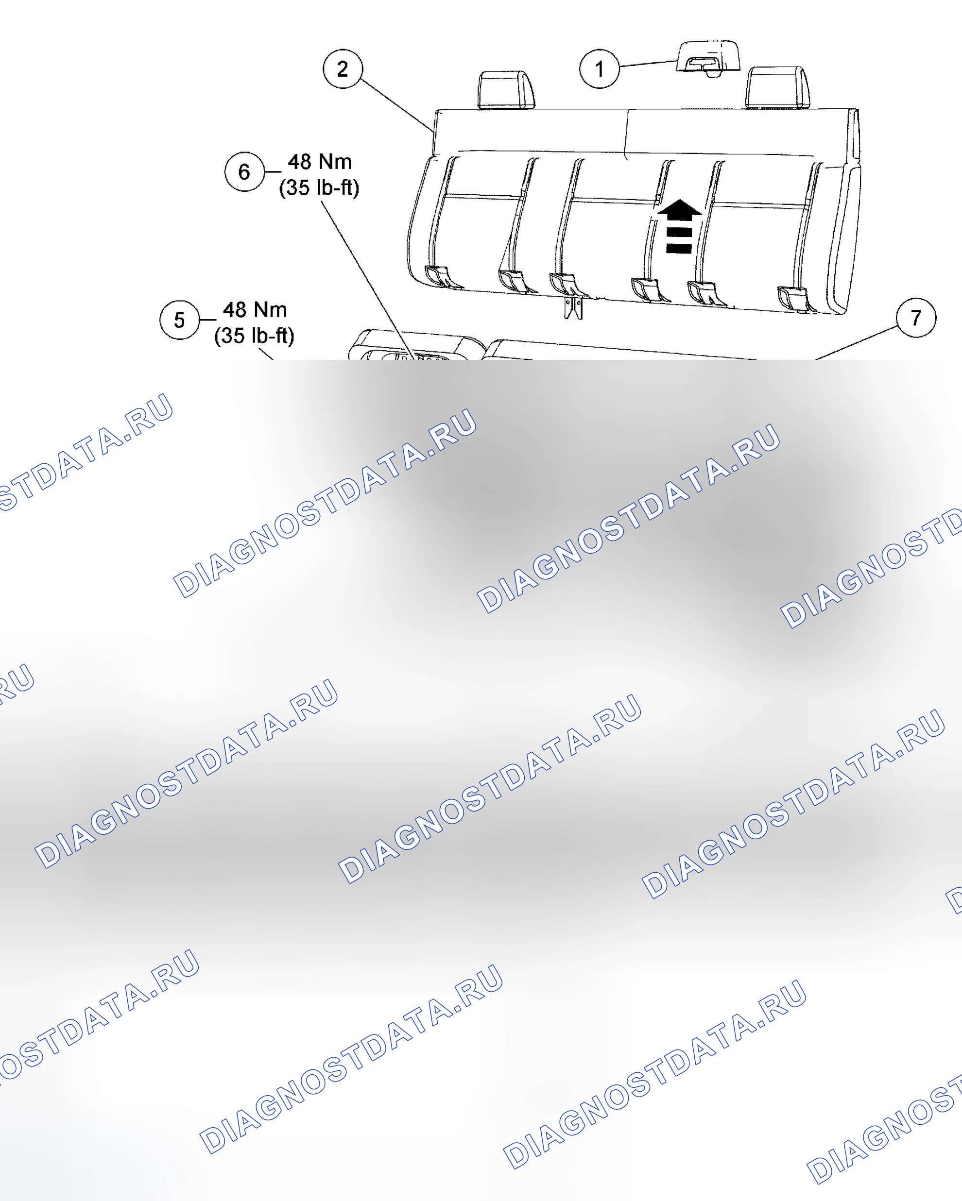 Рис. 247: Сиденье - заднее. Ford Pickup F350 Super Duty 