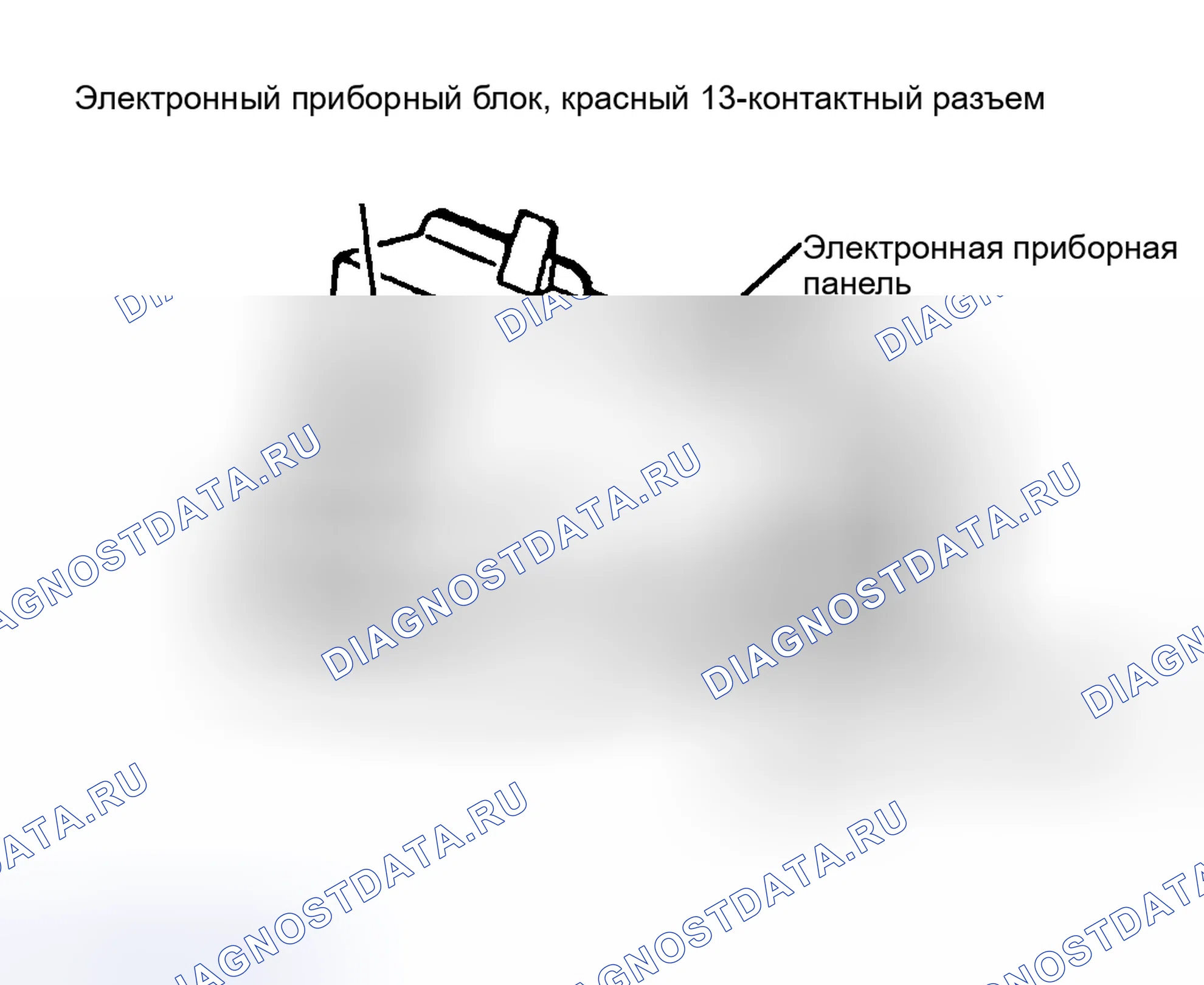 Рис. 36: Расположение 13-контактных разъемов электронной приборной панели. Mercedes-Benz G-класс W463