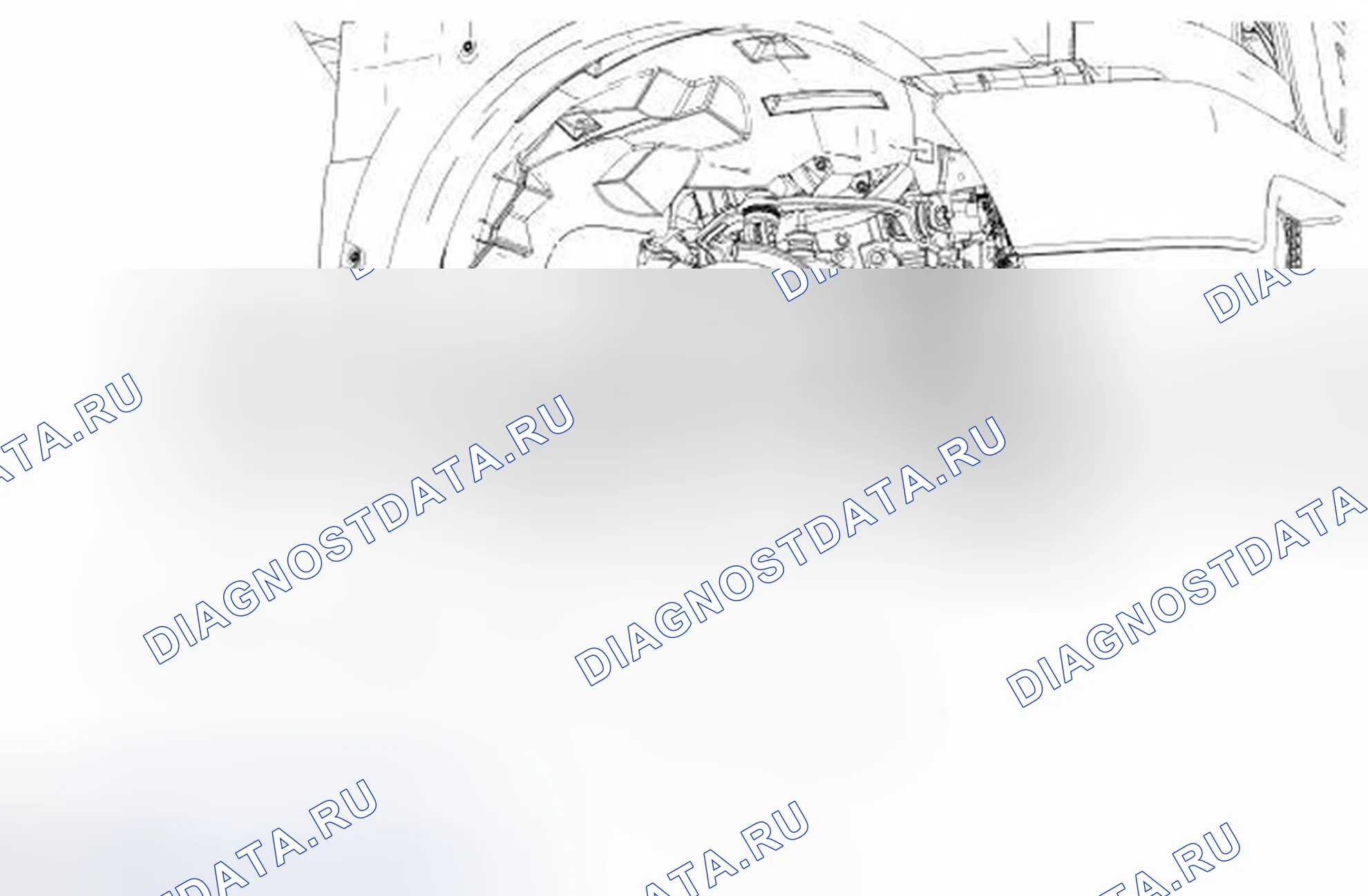 Рис. 137: Брызгозащитный экран Rh. Ford Ranger II рестайлинг