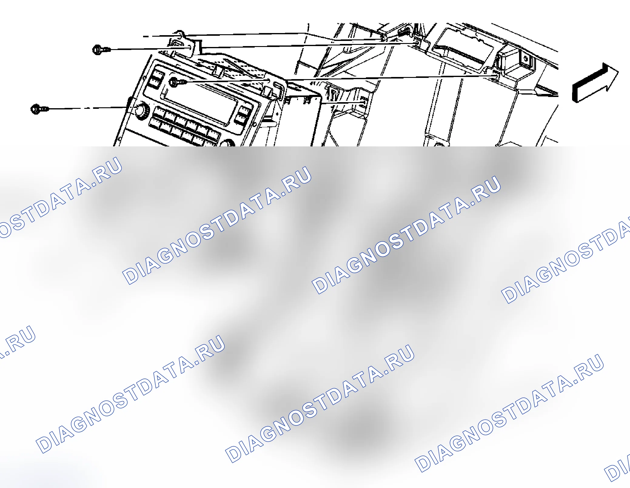 Рис. 47: Замена радио (Cadillac). Chevrolet Tahoe III
