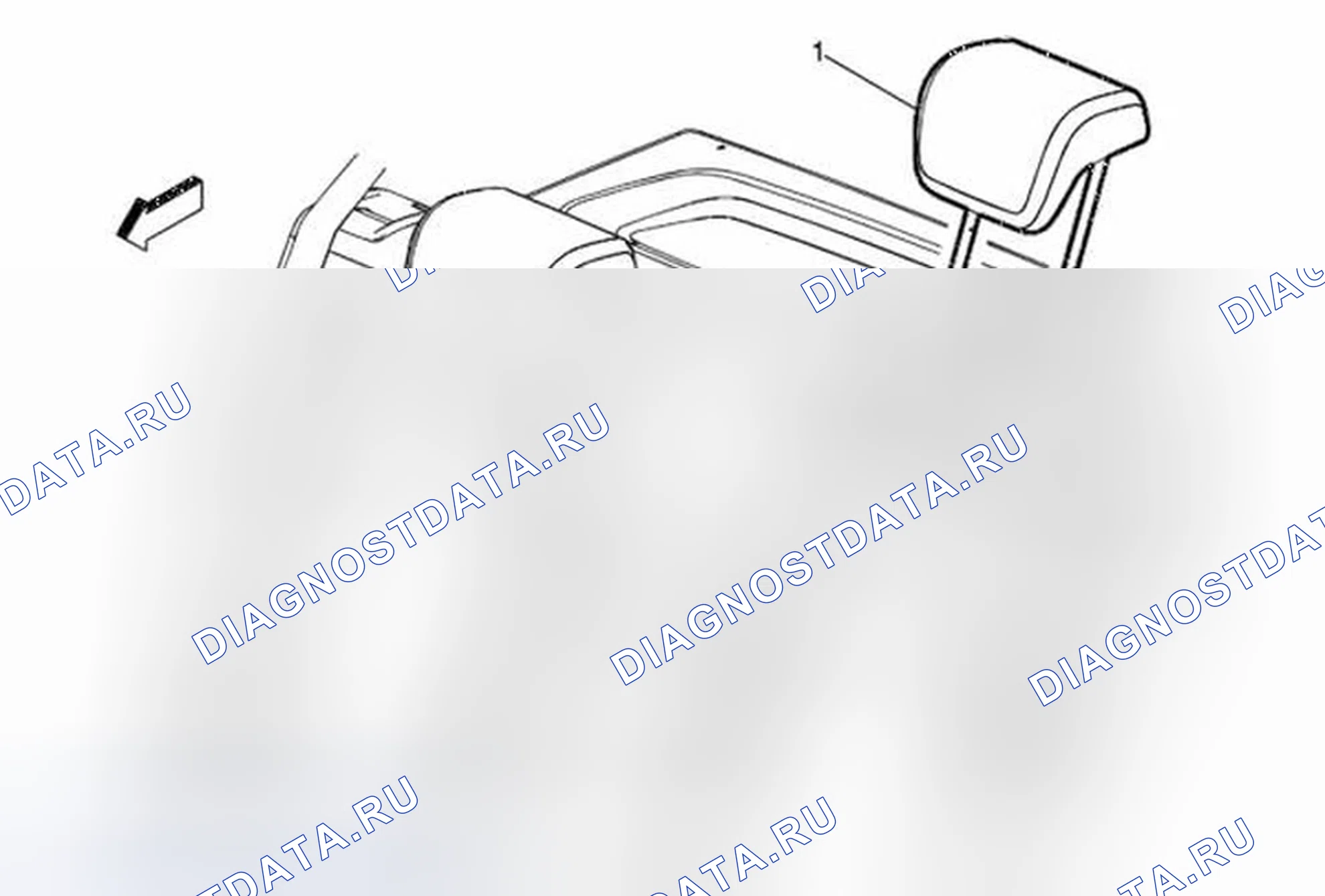 Рис. 16: Замена подголовника заднего сиденья. Chevrolet Sonic I