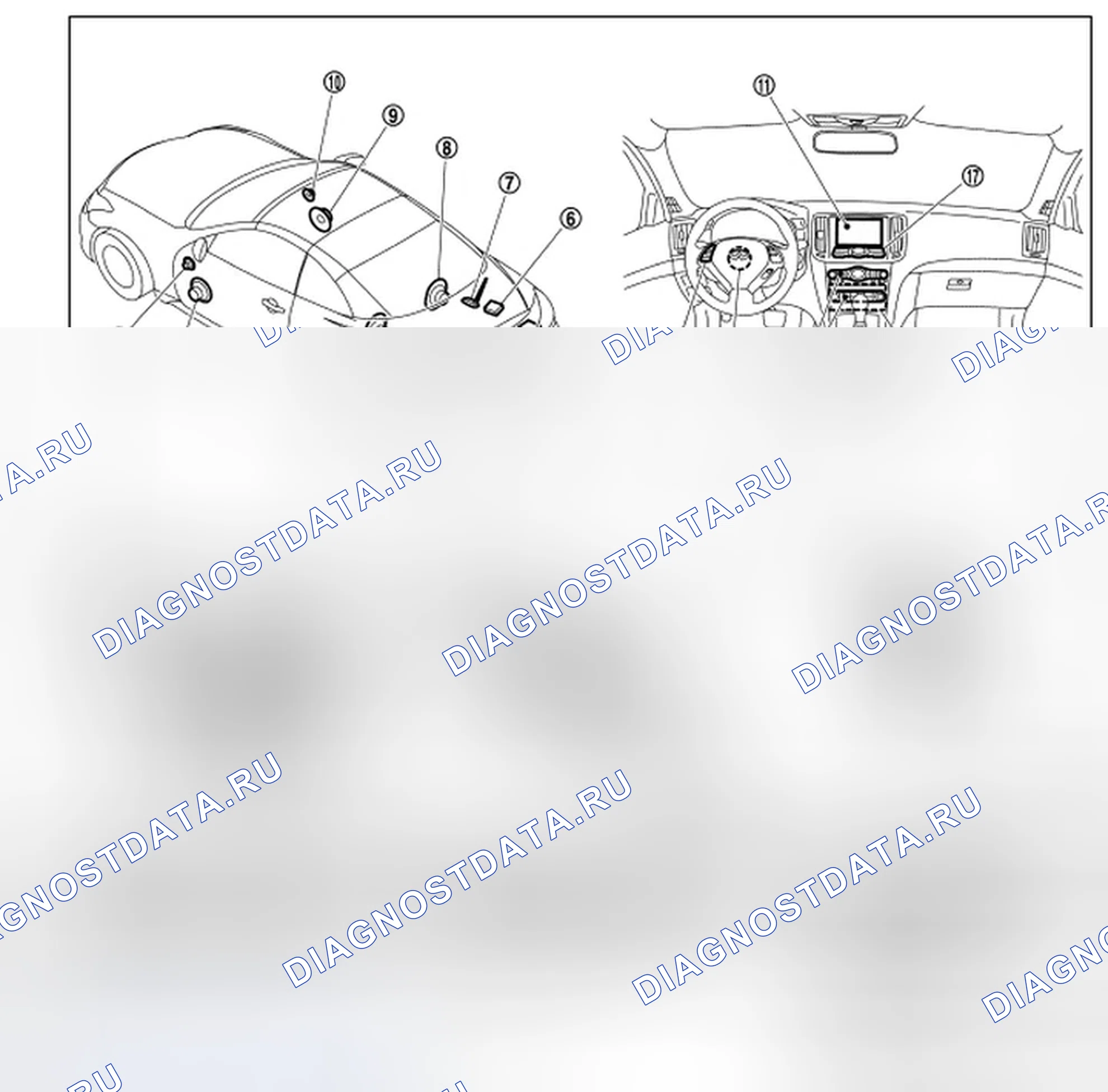 Рис. 122: Расположение компонентов. Infiniti G37 IV рестайлинг