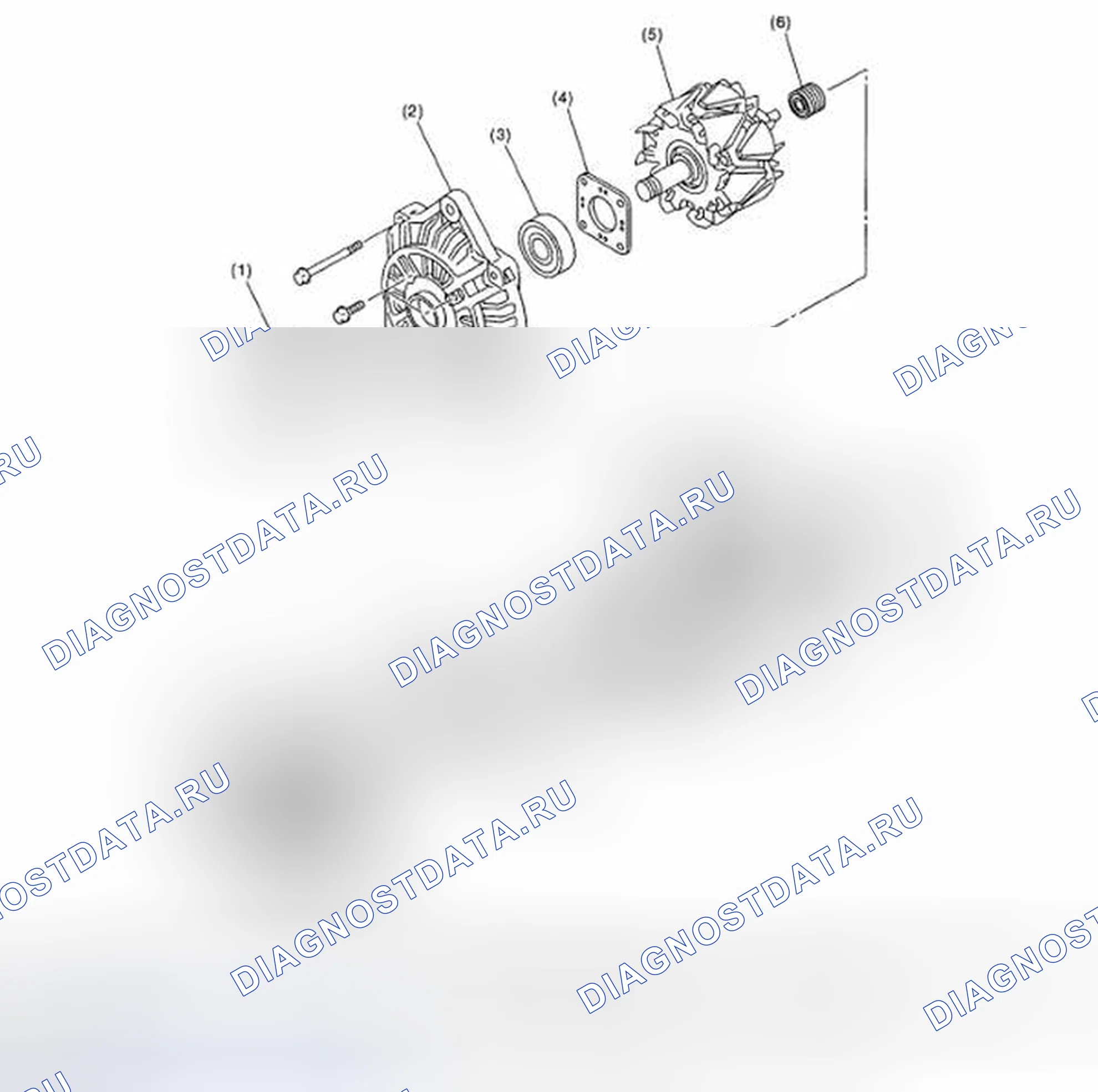 Рис. 39: Идентификация компонентов генератора. Subaru Impreza GD/GC/GG рестайлинг 2