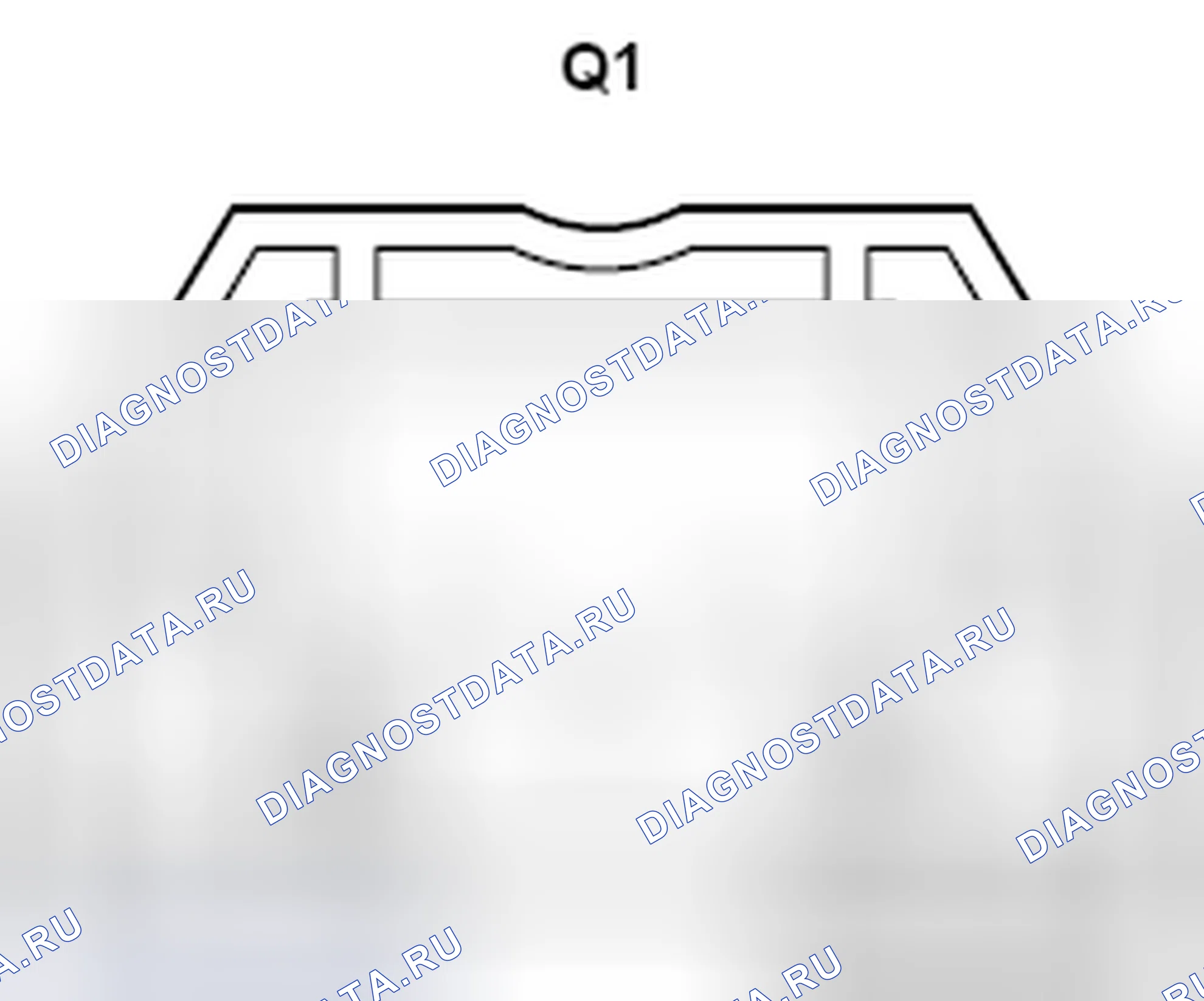 Рис. 646: Вид с торца разъема Sw (Lh) Vanity лампа (Q1). Toyota Camry XV40 рестайлинг