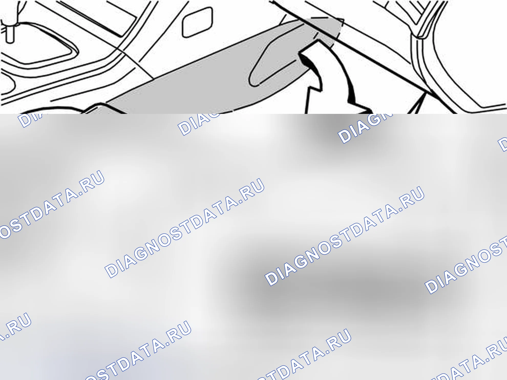 Рис. 228: СНЯТИЕ ЗВУКОИЗОЛЯЦИОННОЙ ПАНЕЛИ СО СТОРОНЫ ПАССАЖИРА. Volvo XC90 I