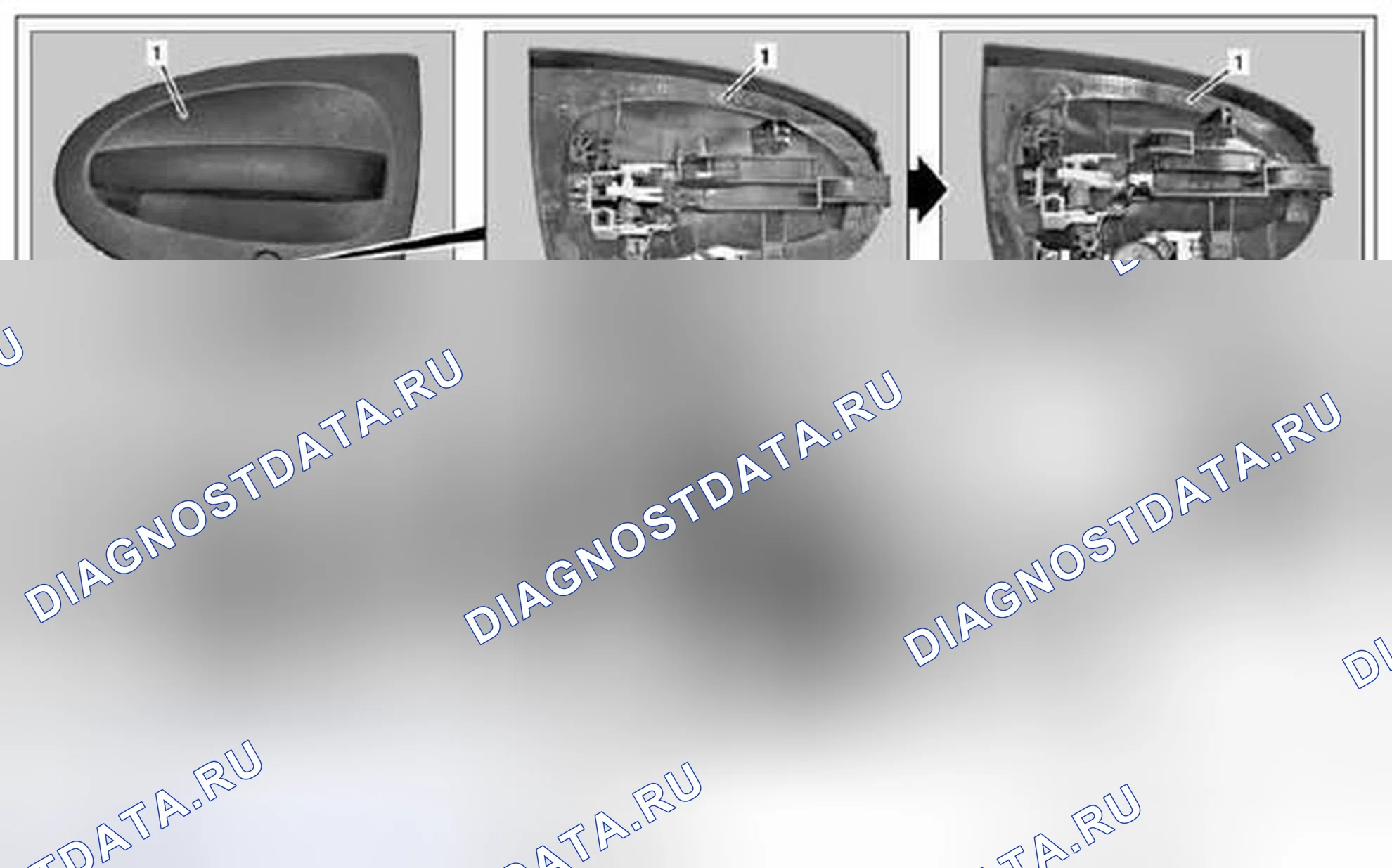 Рис. 412: Снять / установить цилиндр замка передней двери - AR72.10-P-xtegx1 4015MCC. Kia Soul I