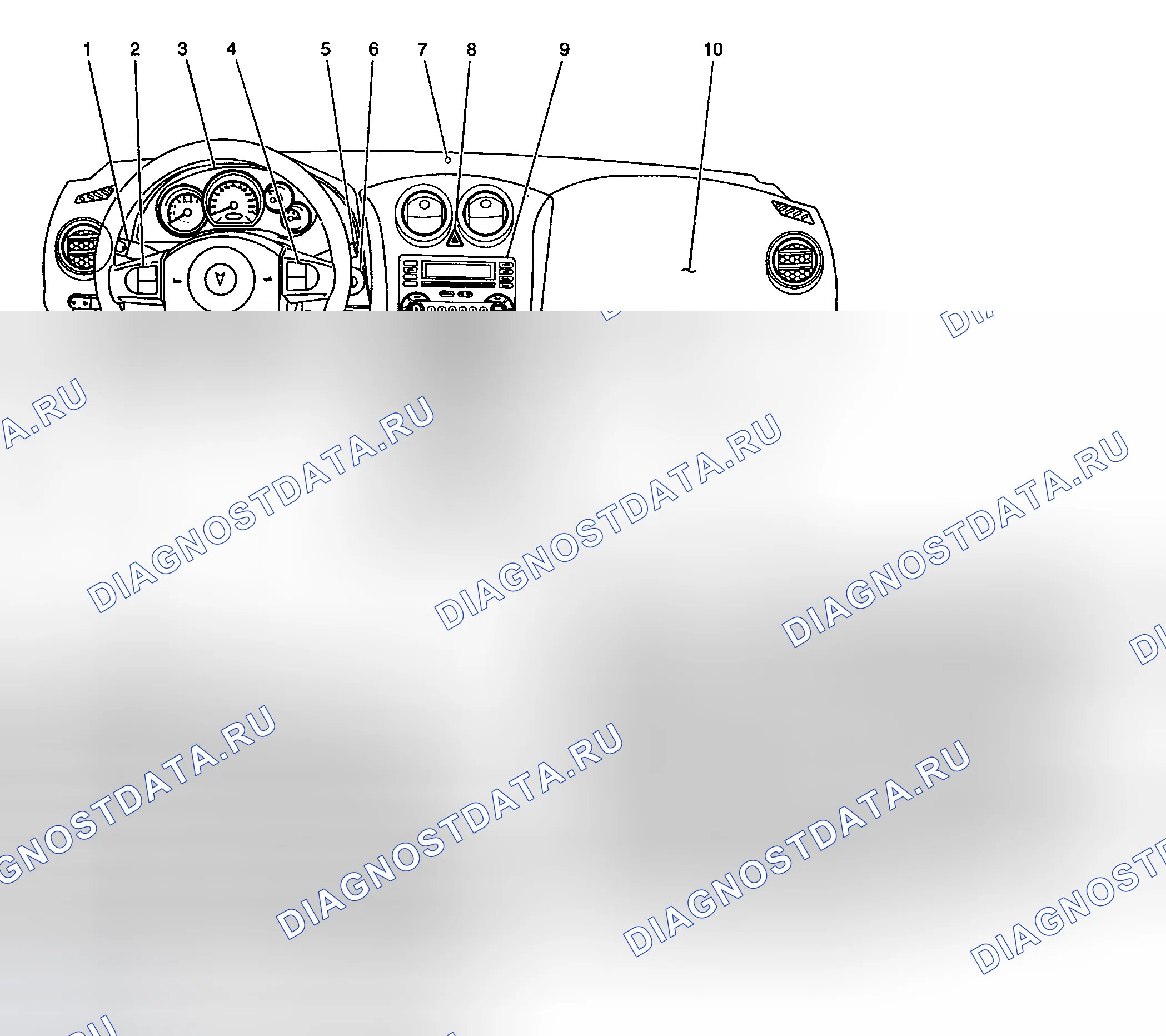 Рис. 1: ГРАФИКИ РАСПОЛОЖЕНИЯ КОМПОНЕНТОВ. Pontiac G6 I