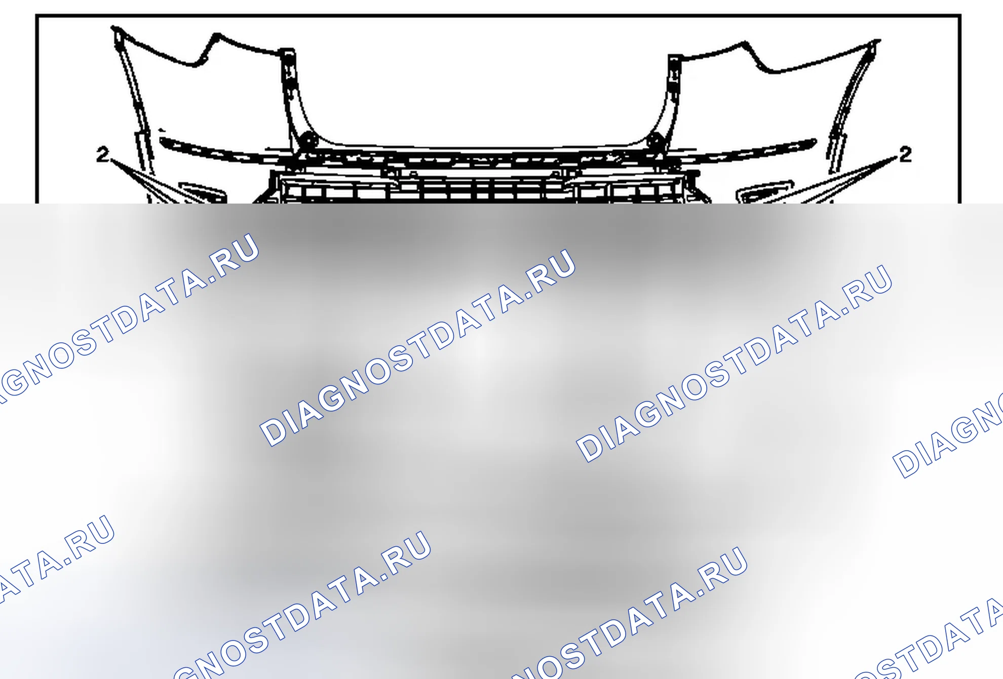 Рис. 46: Замена нижней панели заднего бампера (анклав). GMC Acadia I рестайлинг