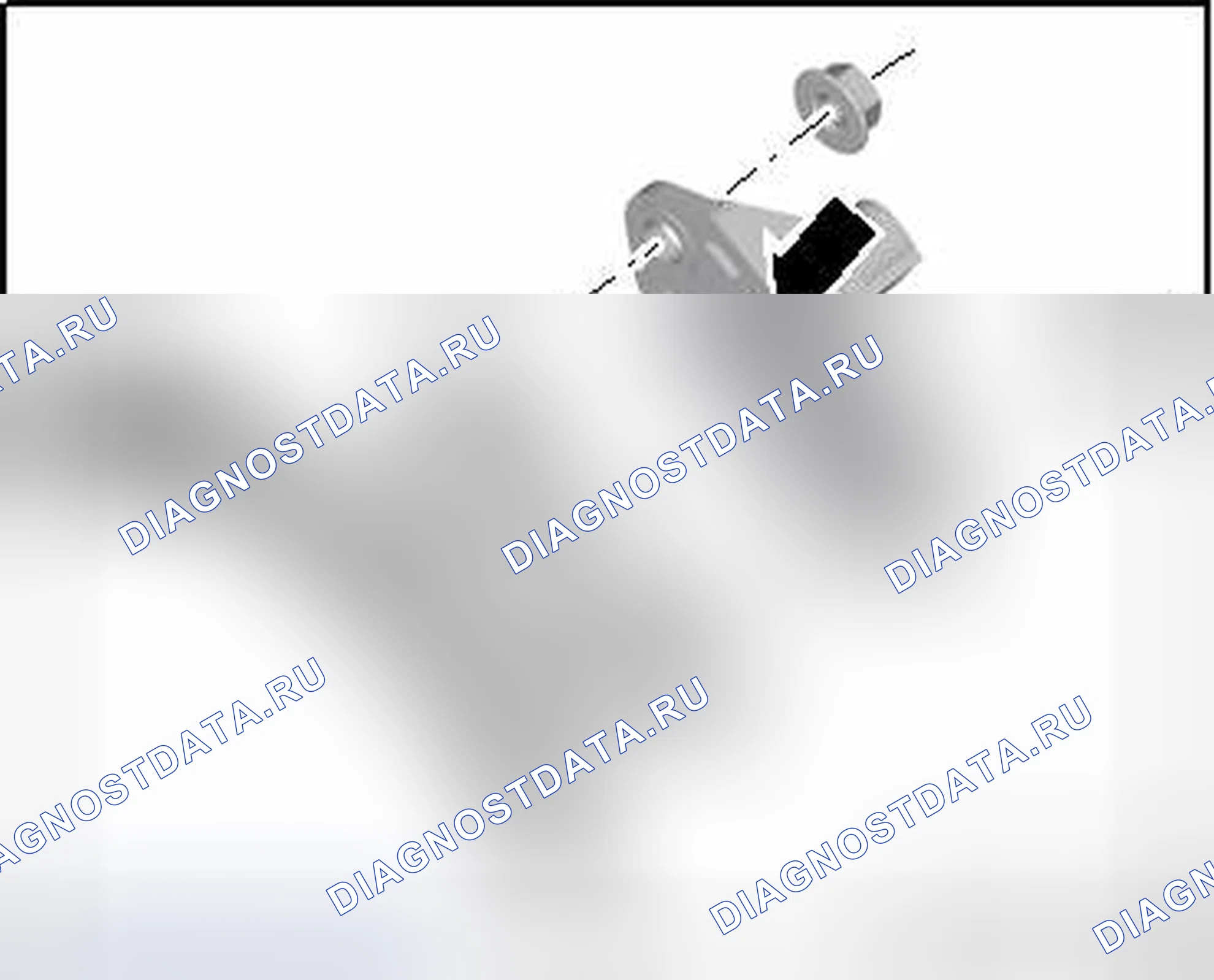 Рис. 6: Положение установки датчика ускорения переднего правого корпуса -G342- на фиксаторе. Volkswagen Golf Mk6