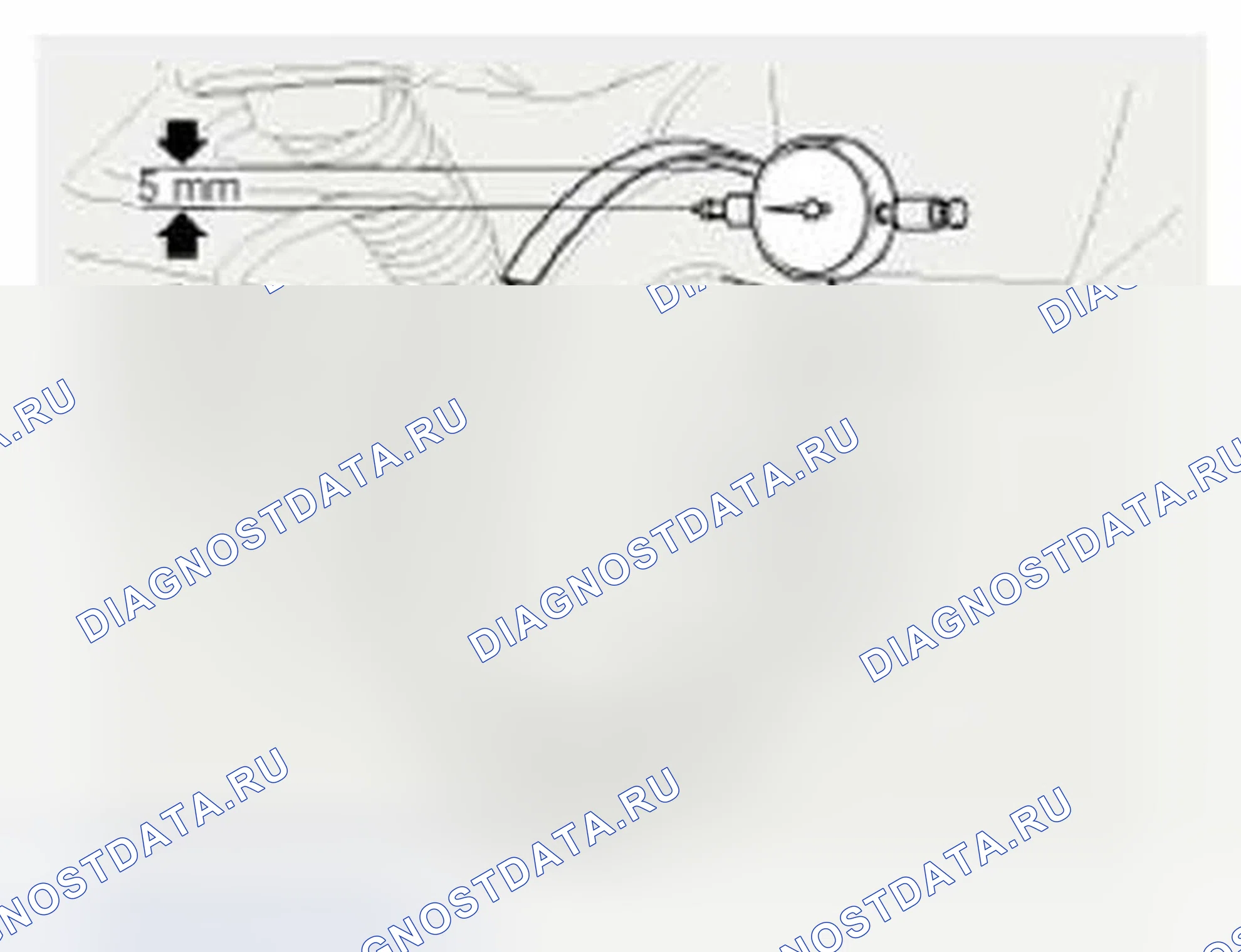Рис. 64: Проверка биения заднего тормозного диска. Hyundai Veloster I
