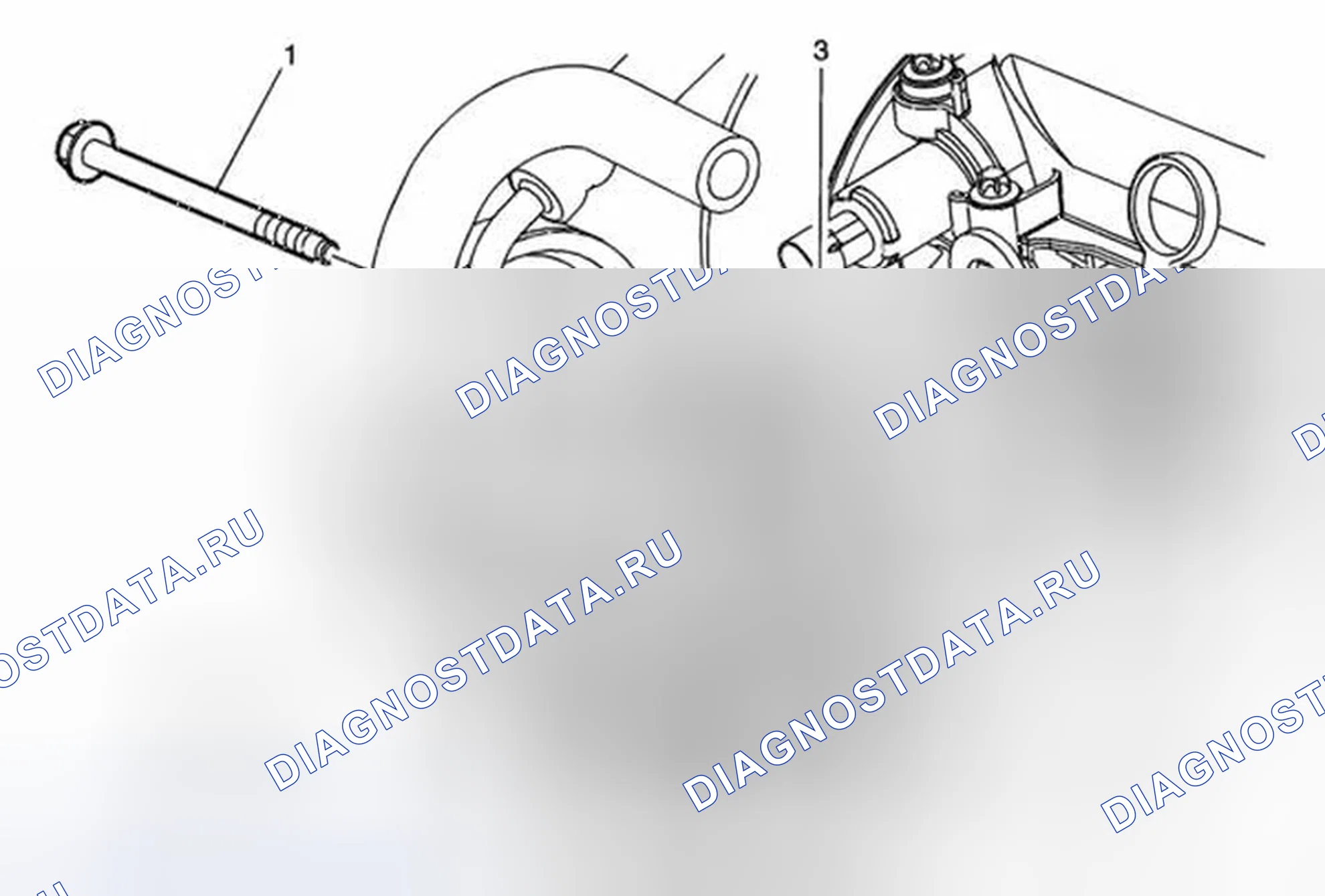 Рис. 3: Замена задней скобы насоса ГУР. Buick Encore I