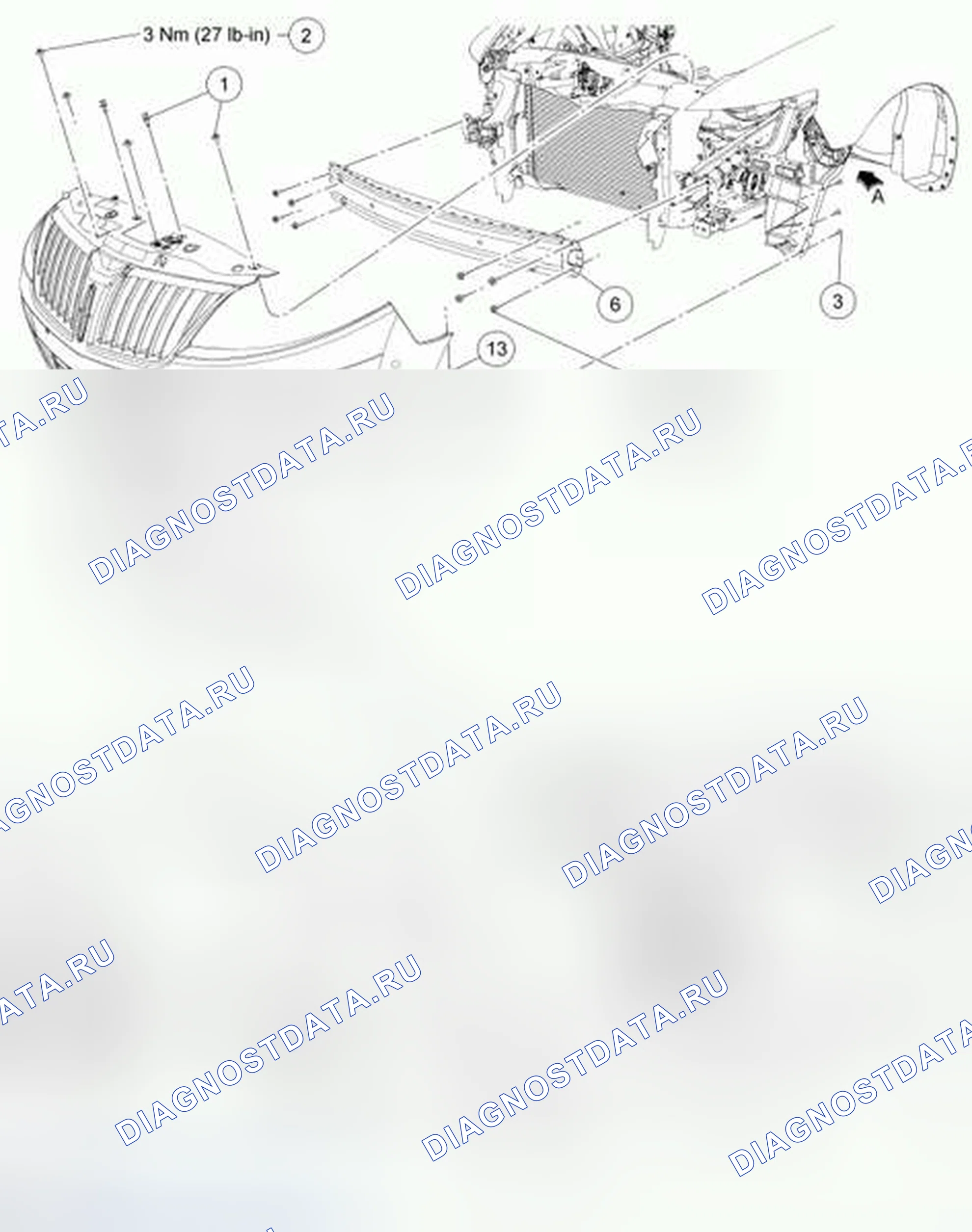 Рис. 9: Бампер - разнесенный вид, вид спереди. Hyundai ix55 I