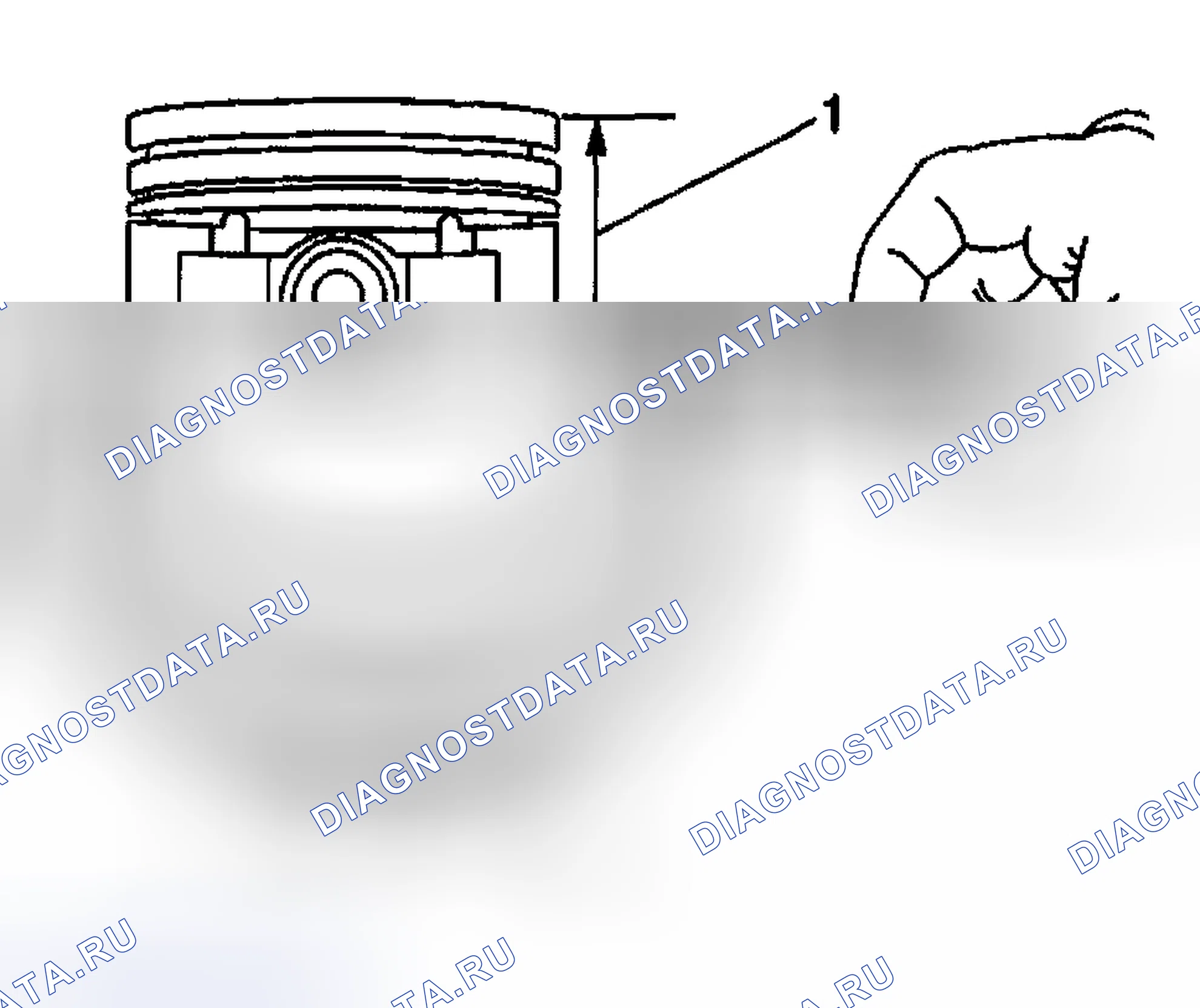 Рис. 1204: Измерение поршня. Hyundai Terracan I