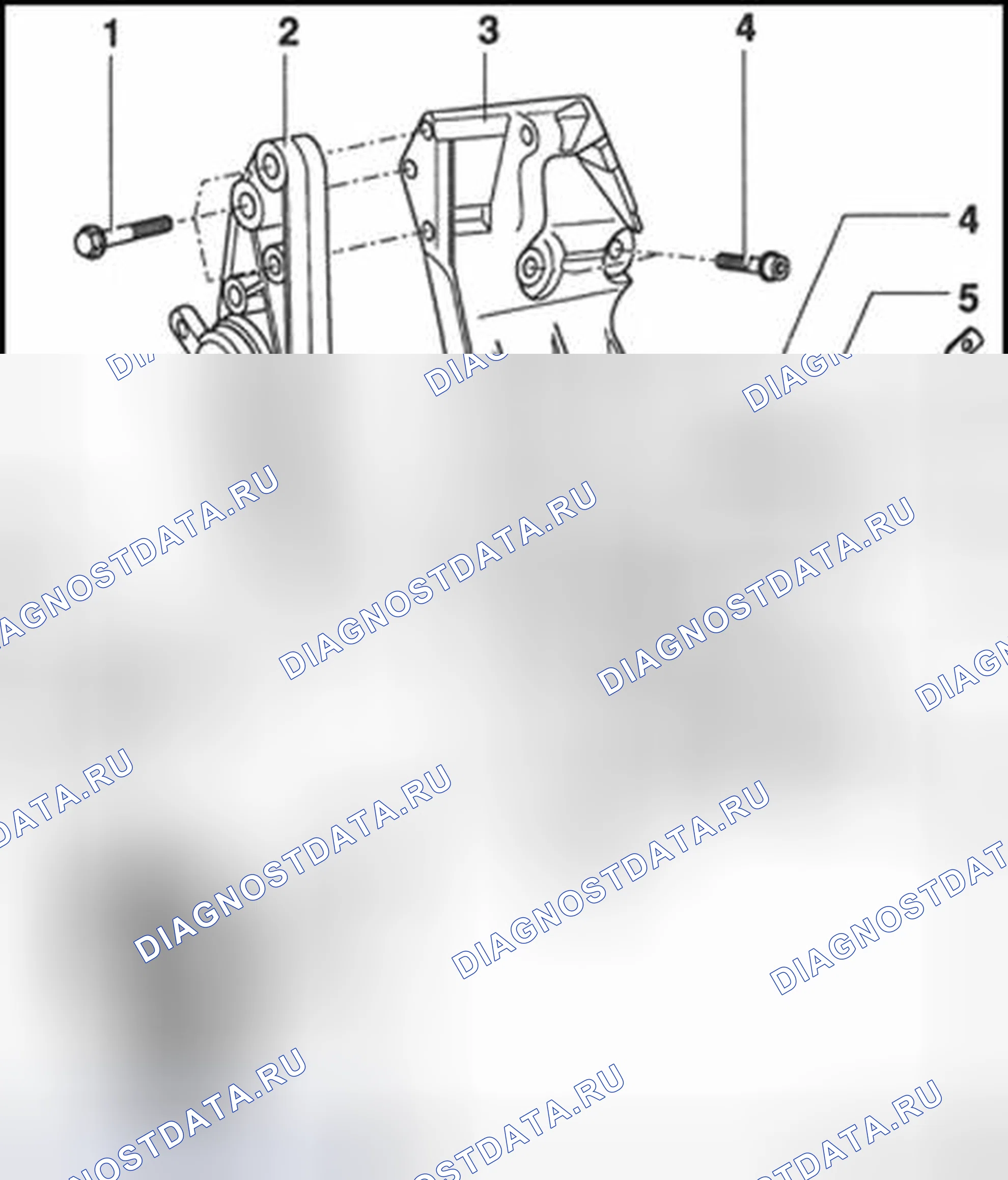 Рис. 651: Кронштейн, обзор сборки. Volkswagen Passat B5 рестайлинг