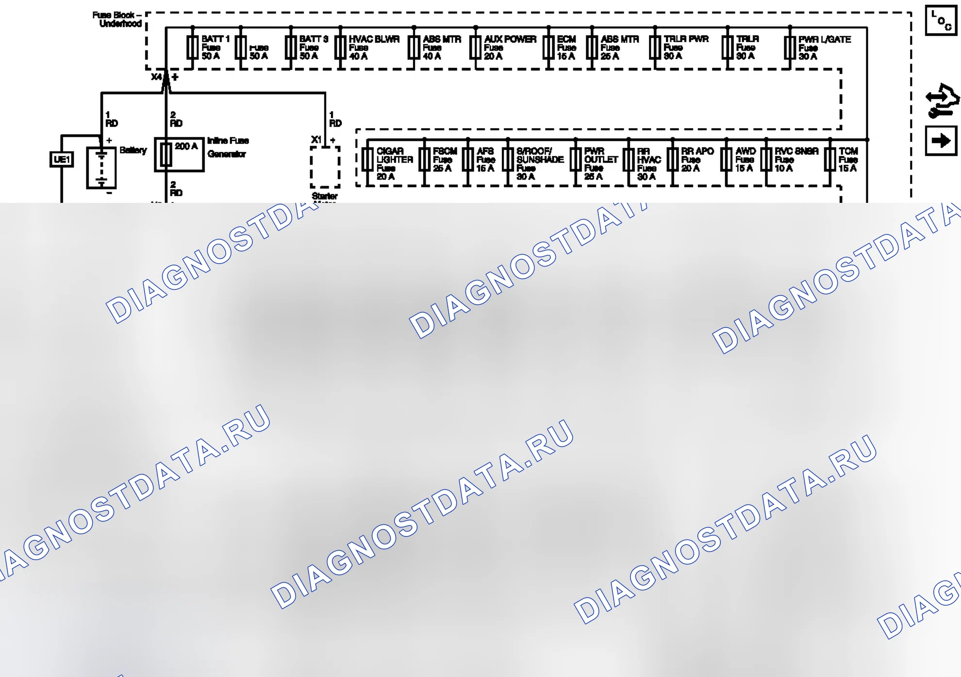 Рис. 36: Шина B + (1 из 2). Buick Enclave I