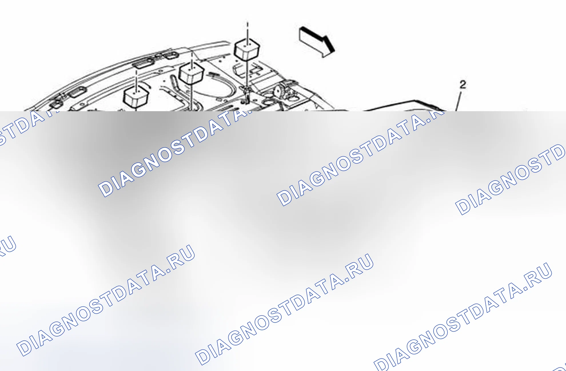 Рис. 16: Замена обивка полки заднего окна. Chevrolet Impala IX