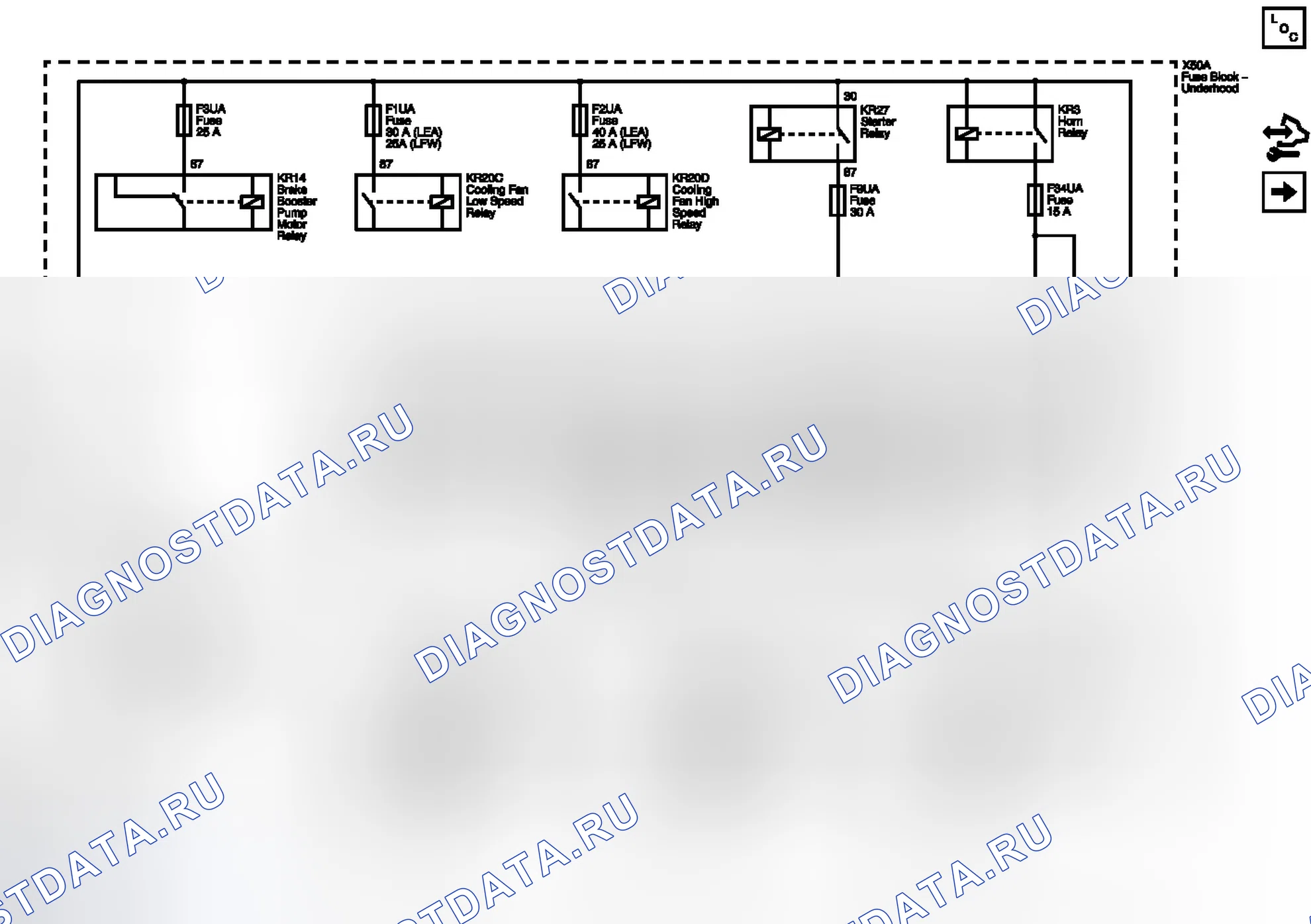 Рис. 17: Шина B + (1 из 3). Chevrolet Equinox II