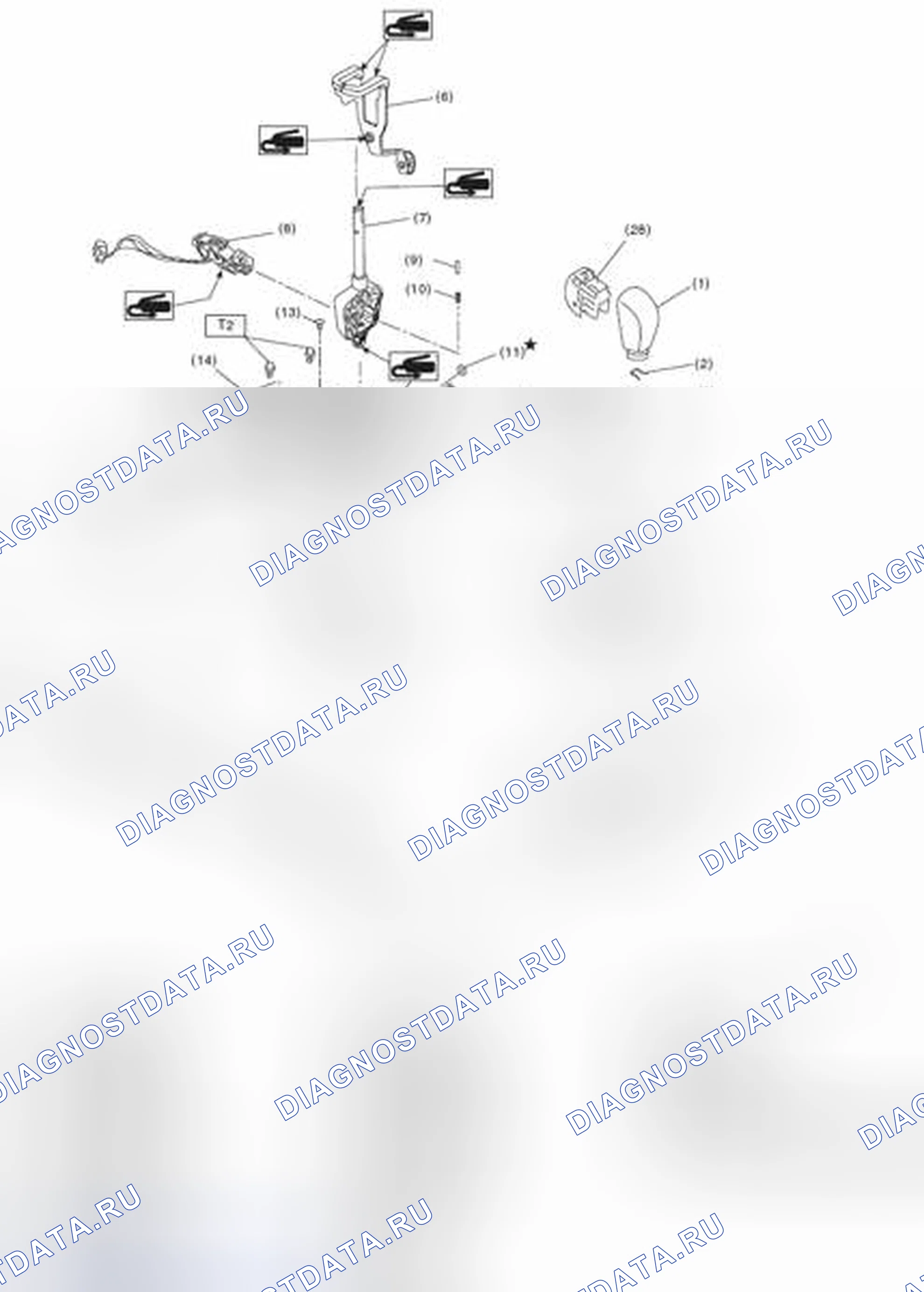 Рис. 954: РЫЧАГ ВЫБОРА. Subaru Forester SJ