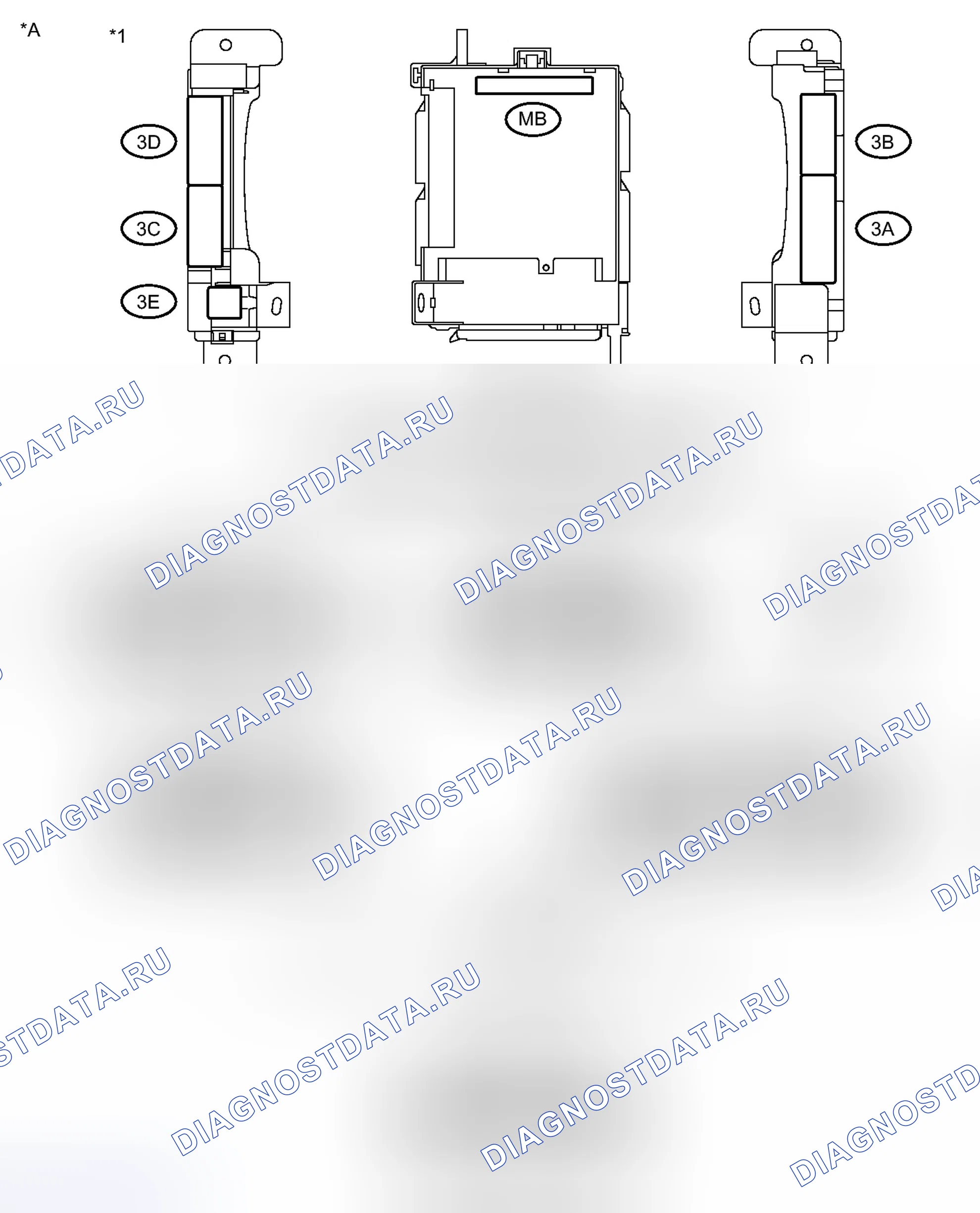 Рис. 87: КЛЕММЫ ЭБУ. Toyota Yaris III