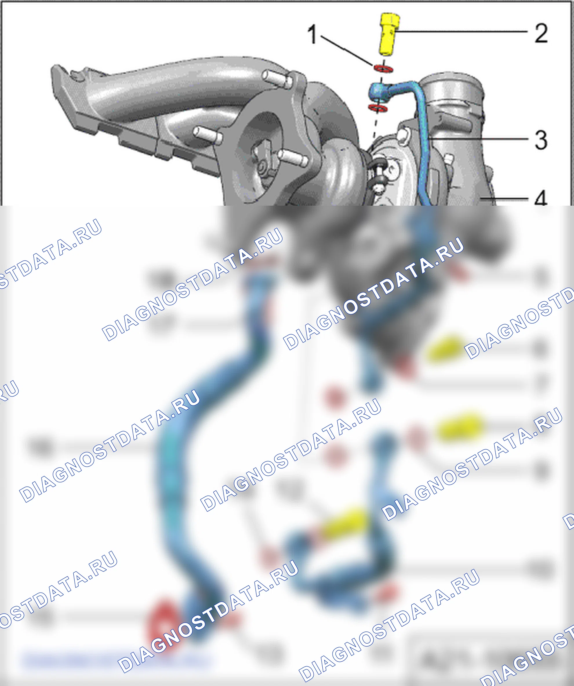 Турбонагнетатель (автомобили с двигателями BWJ, CDLD, CDLA). SEAT Altea I