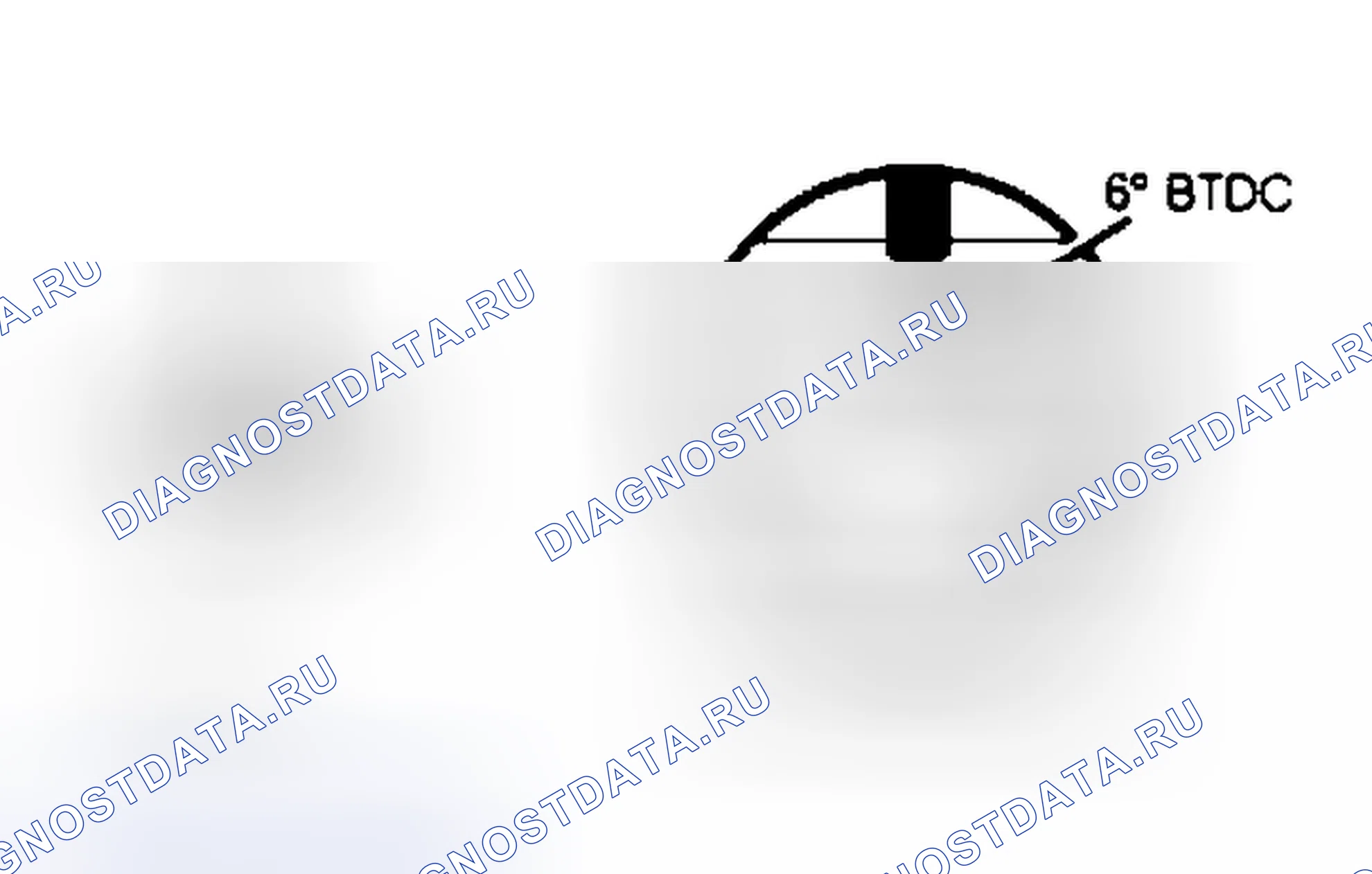 Рис. 2: Расположение меток угла опережения зажигания. Volkswagen Scirocco II